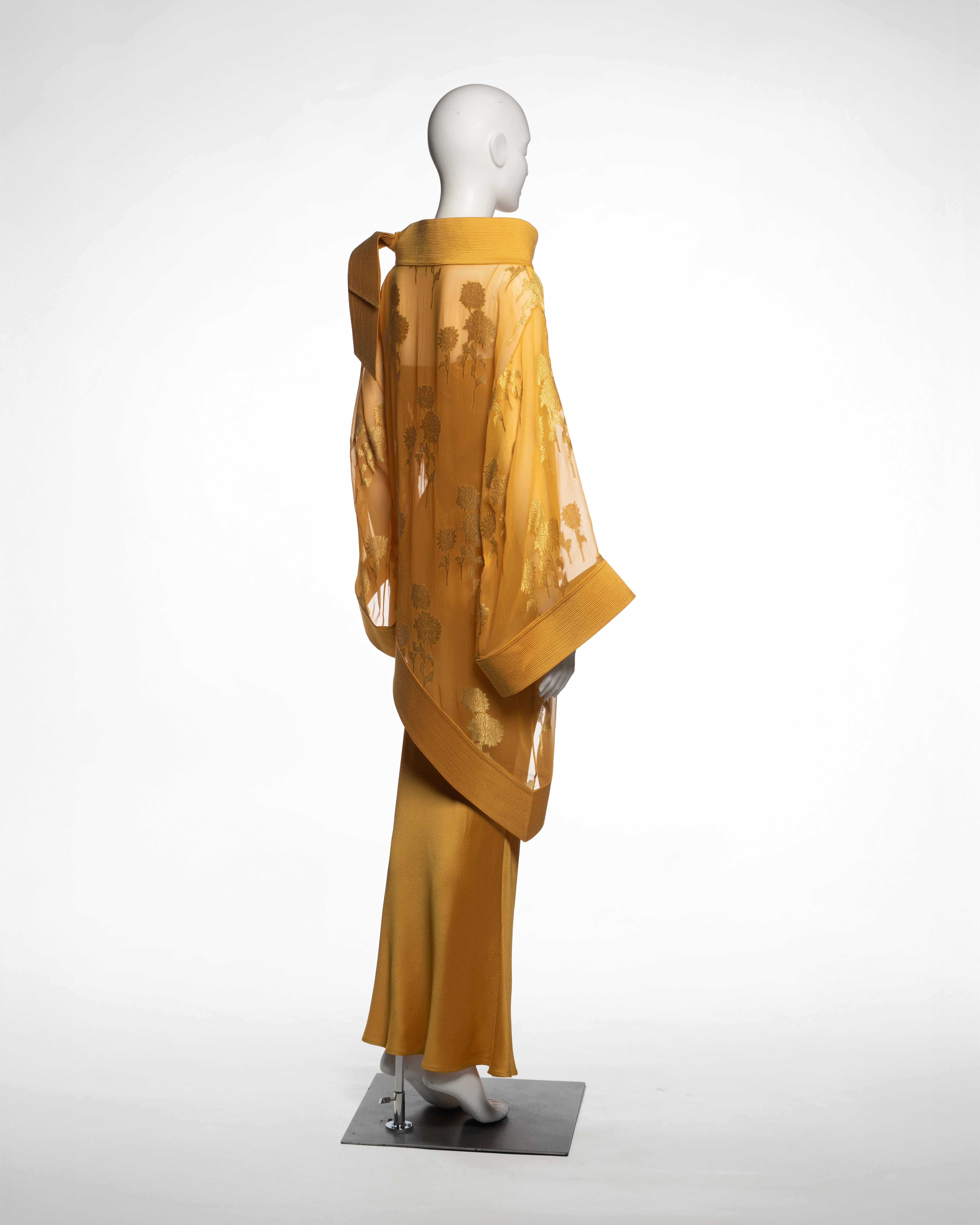 Christian Dior by John Galliano Saffron Silk Tunic and Slip Ensemble, FW 1999 For Sale 3