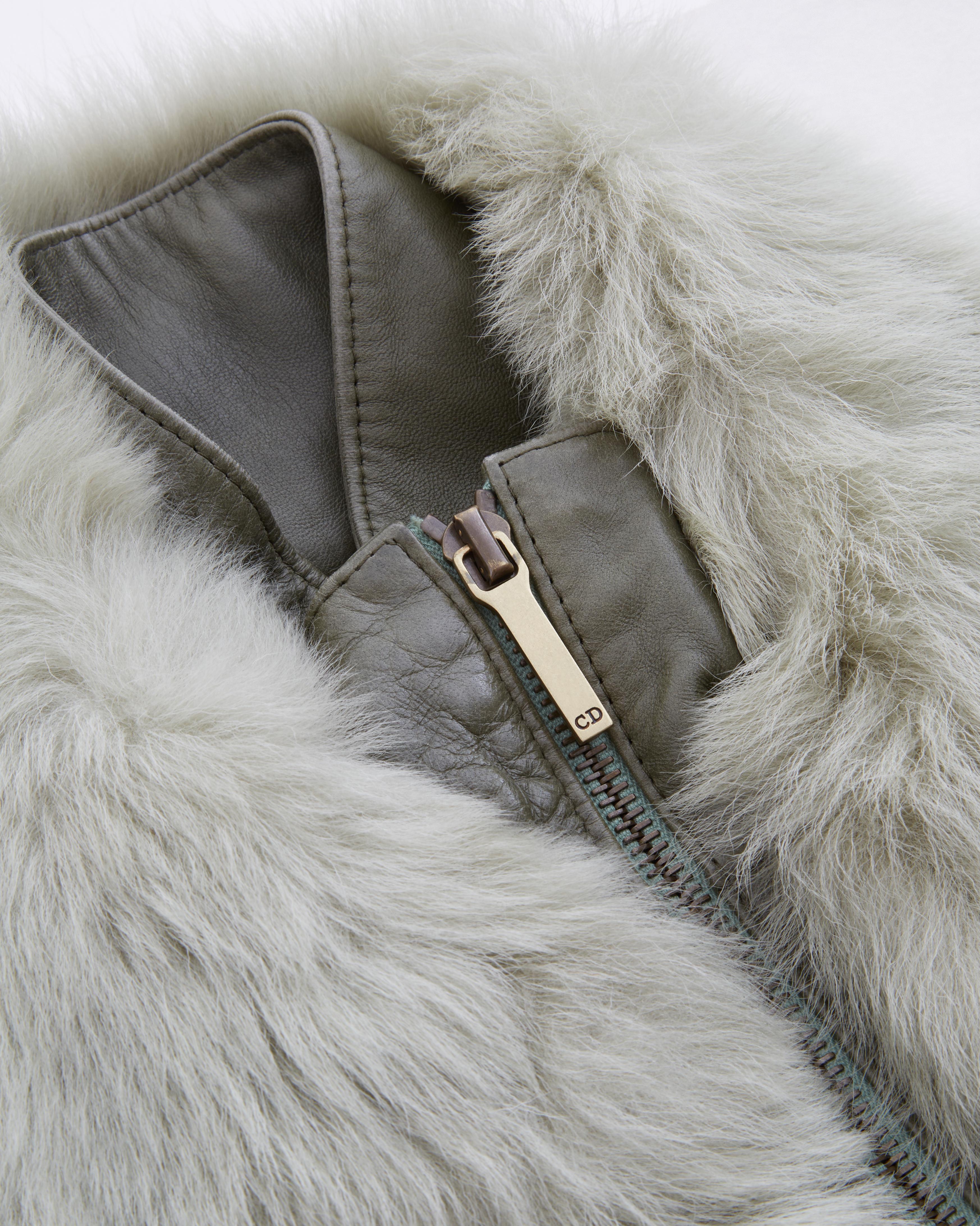 Christian Dior by John Galliano sage leather and fur gilet, fw 2003 6
