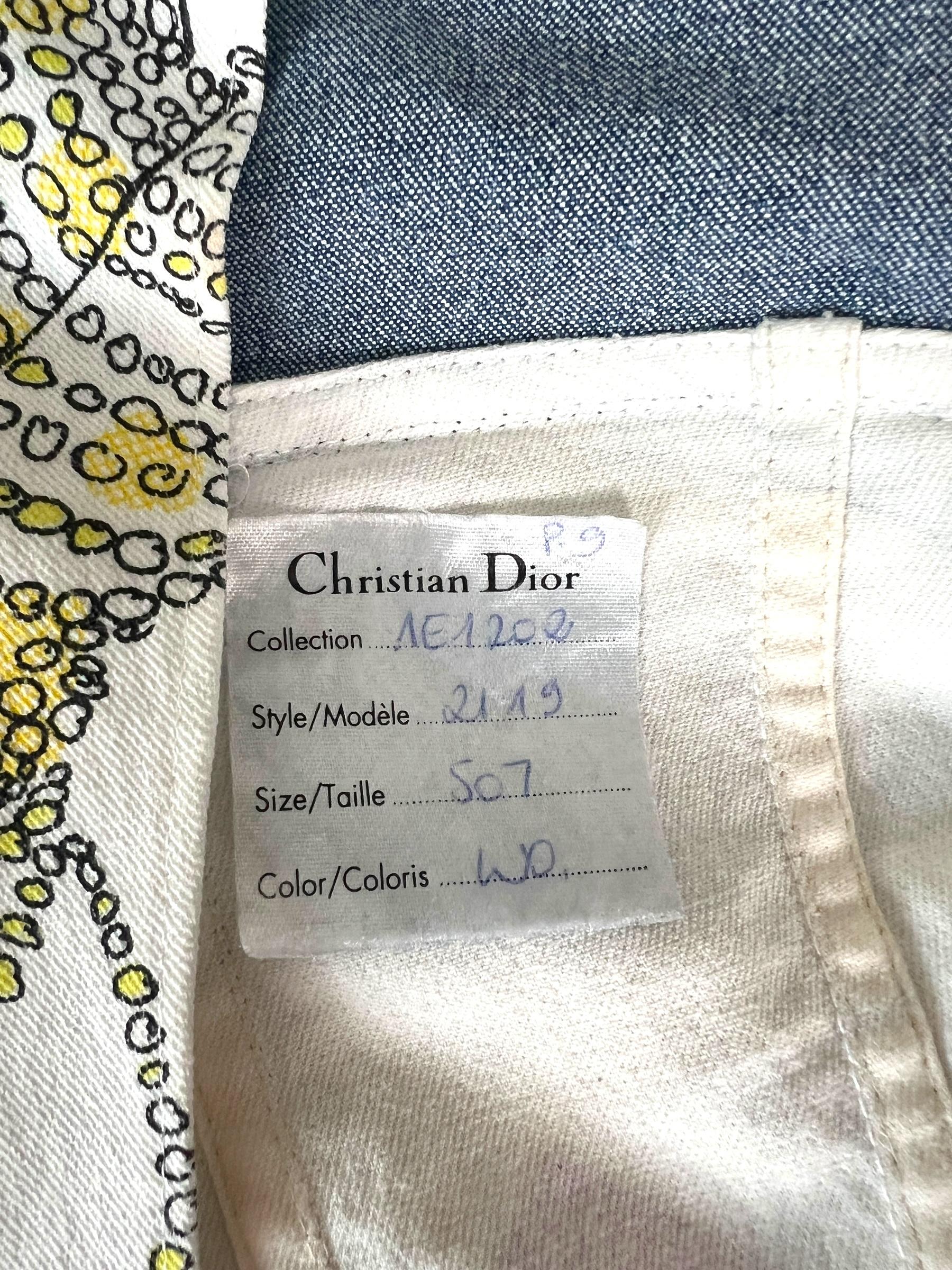 Christian Dior by John Galliano Chaqueta vaquera estampada de muestra, 2001 en venta 2