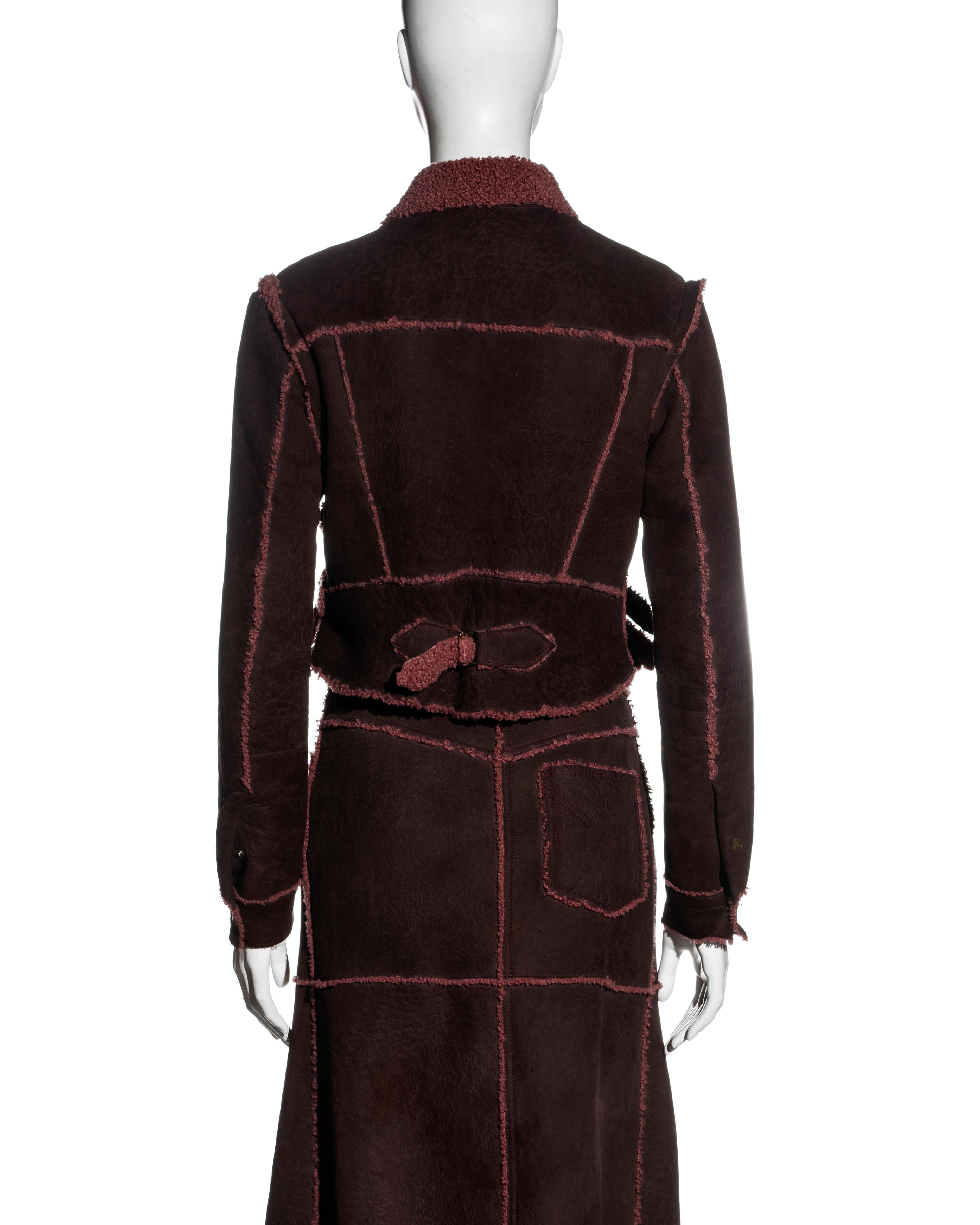 Christian Dior by John Galliano shearling jacket and wrap skirt set , fw 2000 2