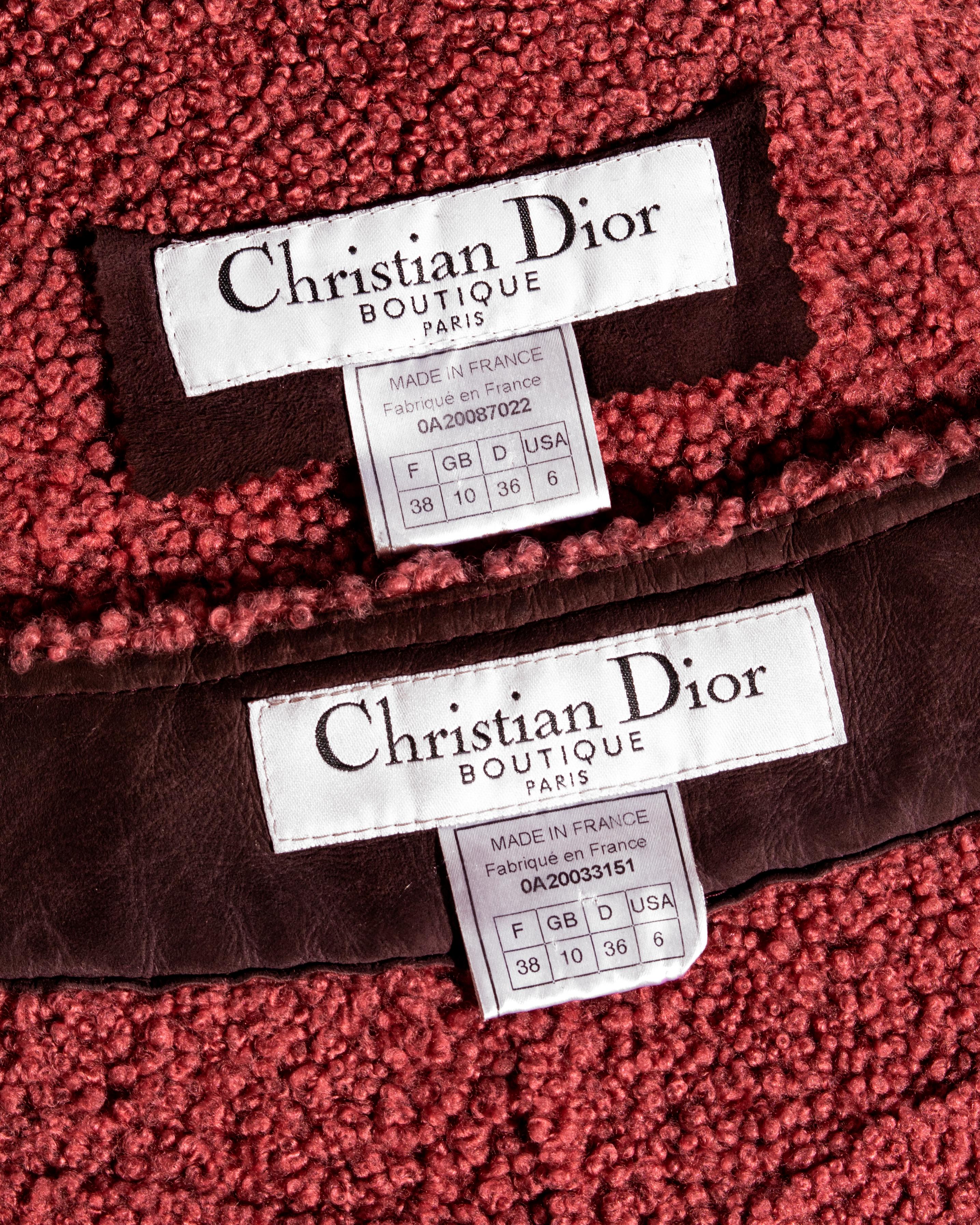 Christian Dior by John Galliano shearling jacket and wrap skirt set , fw 2000 3