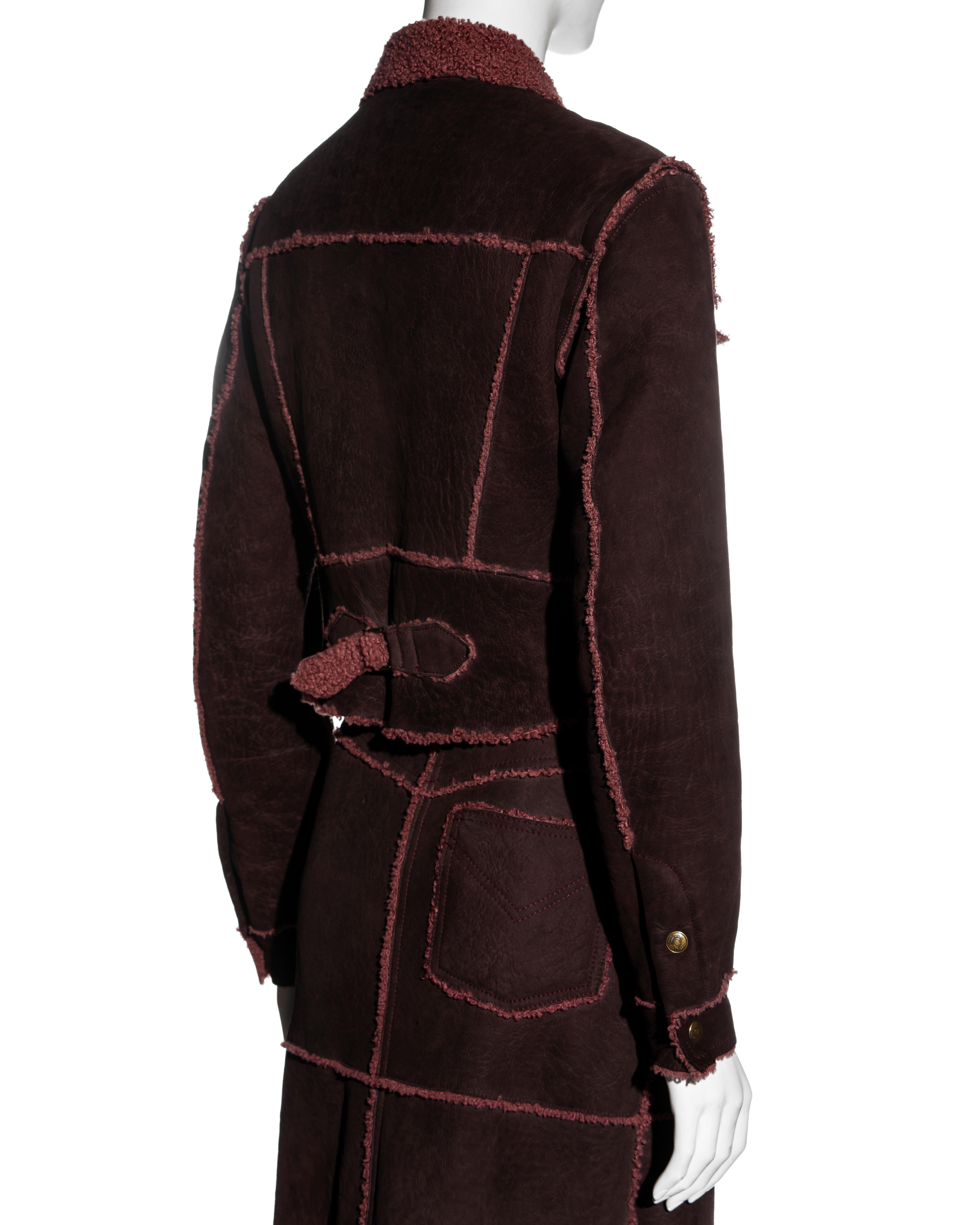 Women's Christian Dior by John Galliano shearling jacket and wrap skirt set , fw 2000