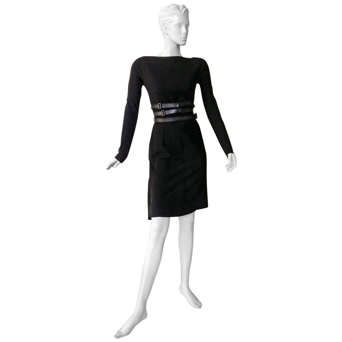 Christian Dior by John Galliano Sheath w/3 Wrap Belts & Bustle Dress For Sale