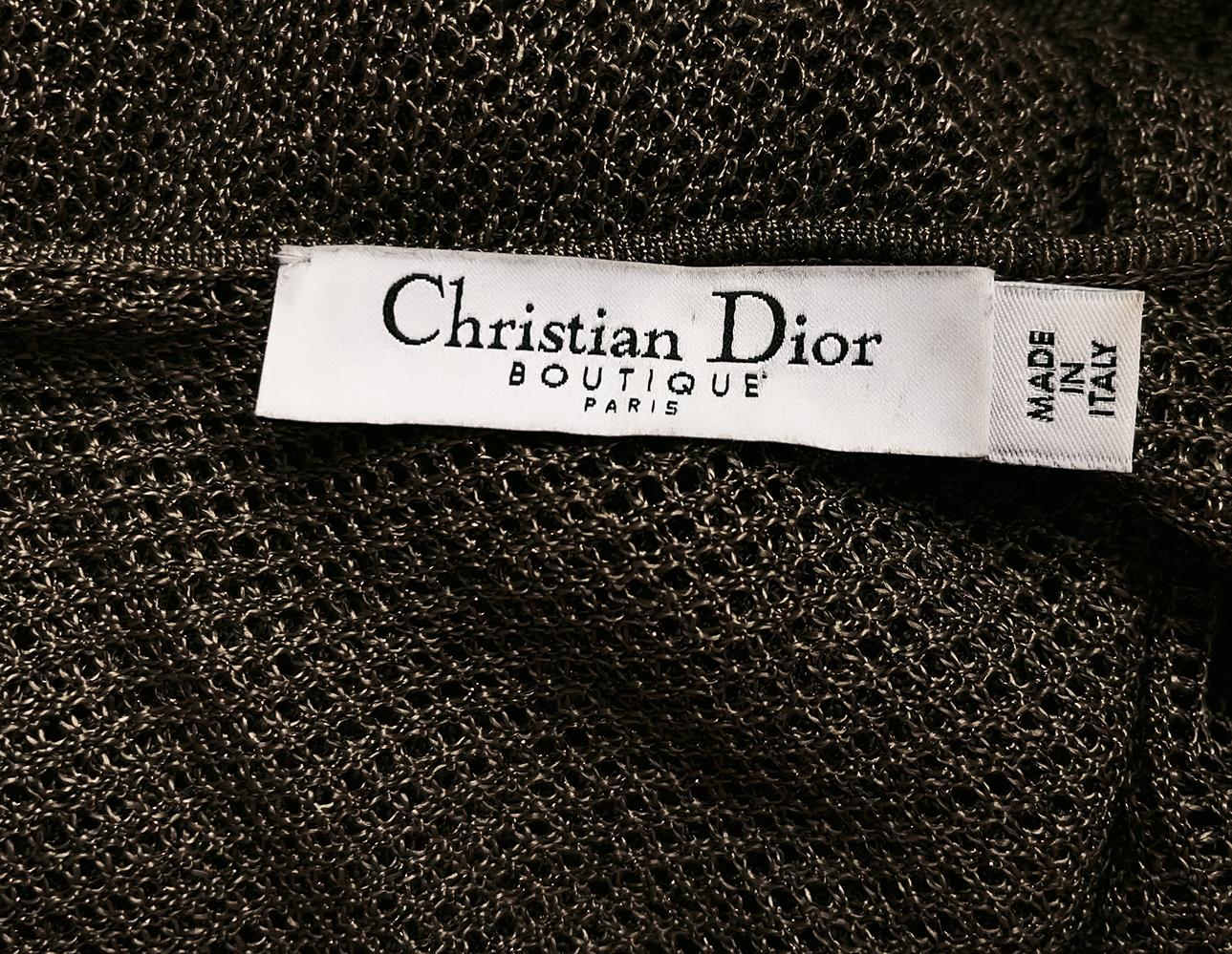 Christian Dior by John Galliano Mini Vestido de Punto de Bronce Dorado 1999 2000 en Excelente estado para la venta en Berlin, BE