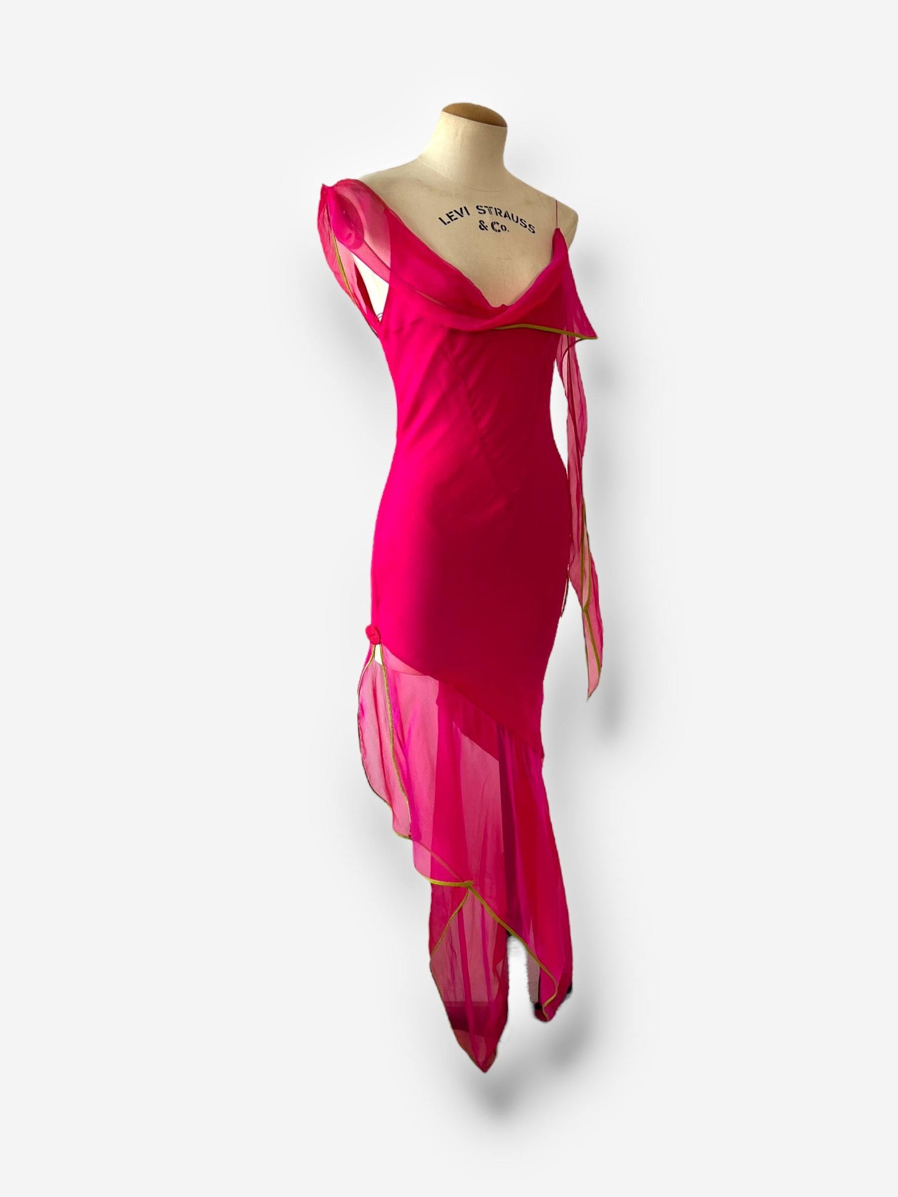 De las mujeres Christian Dior by John Galliano Silk Asymmetric Dress, 2005 en venta