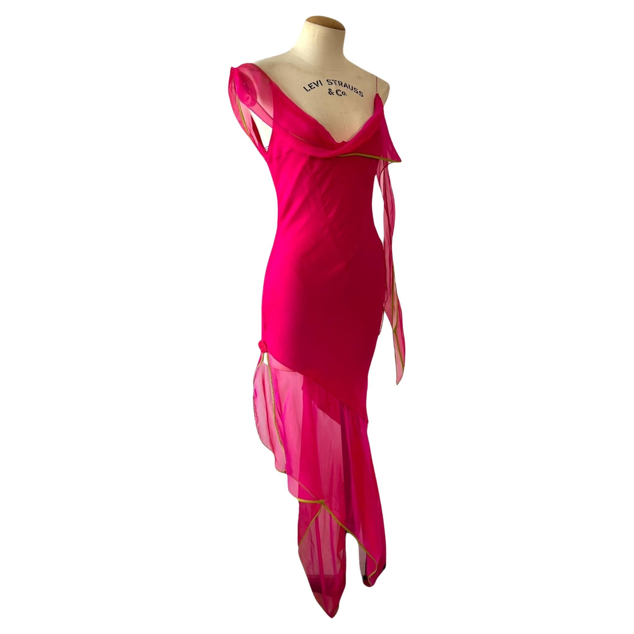 Christian Dior by John Galliano Silk Asymmetric Dress, 2005 en venta