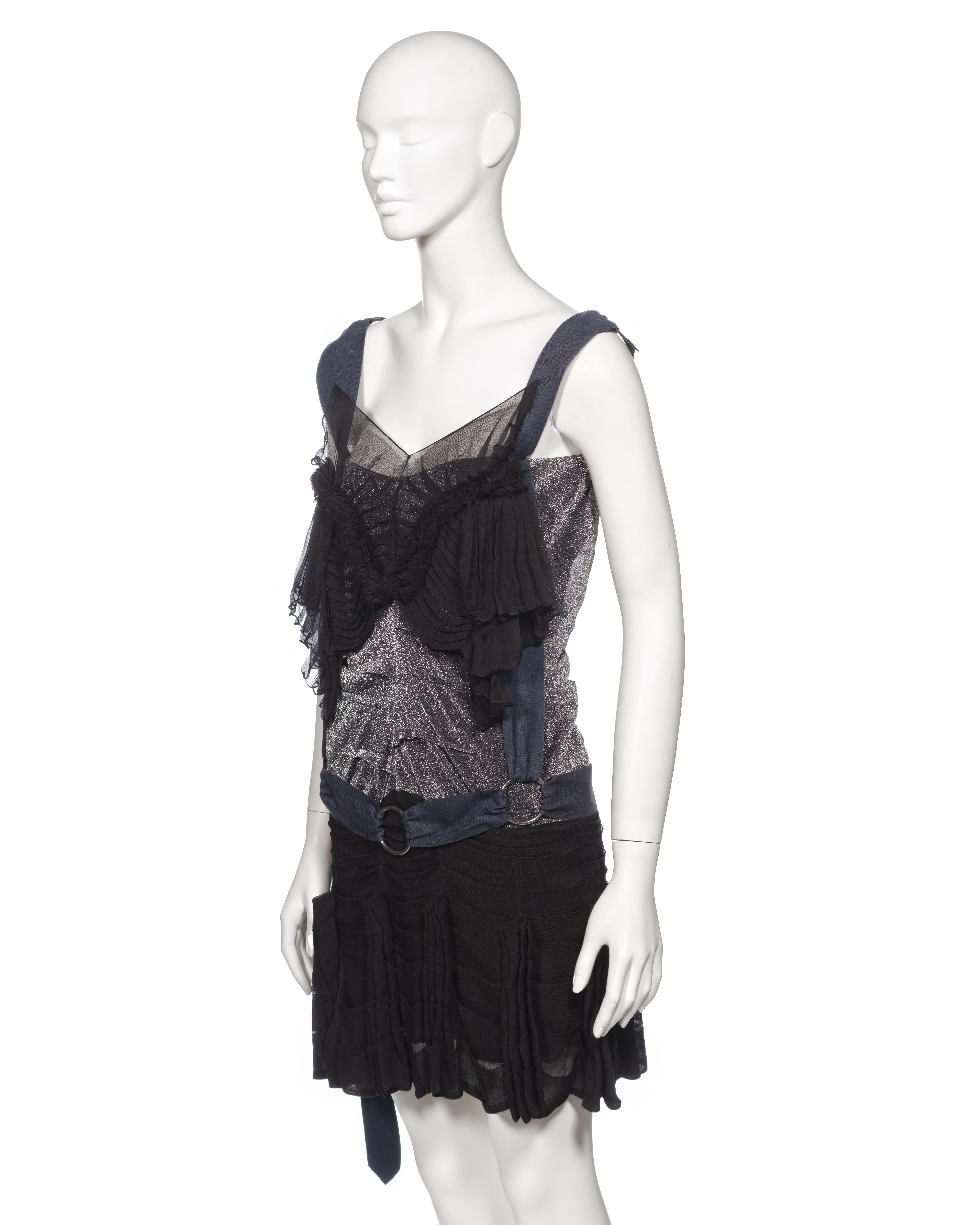 Christian Dior by John Galliano Silk Chiffon and Lurex Mini Dress, ss 2003 8