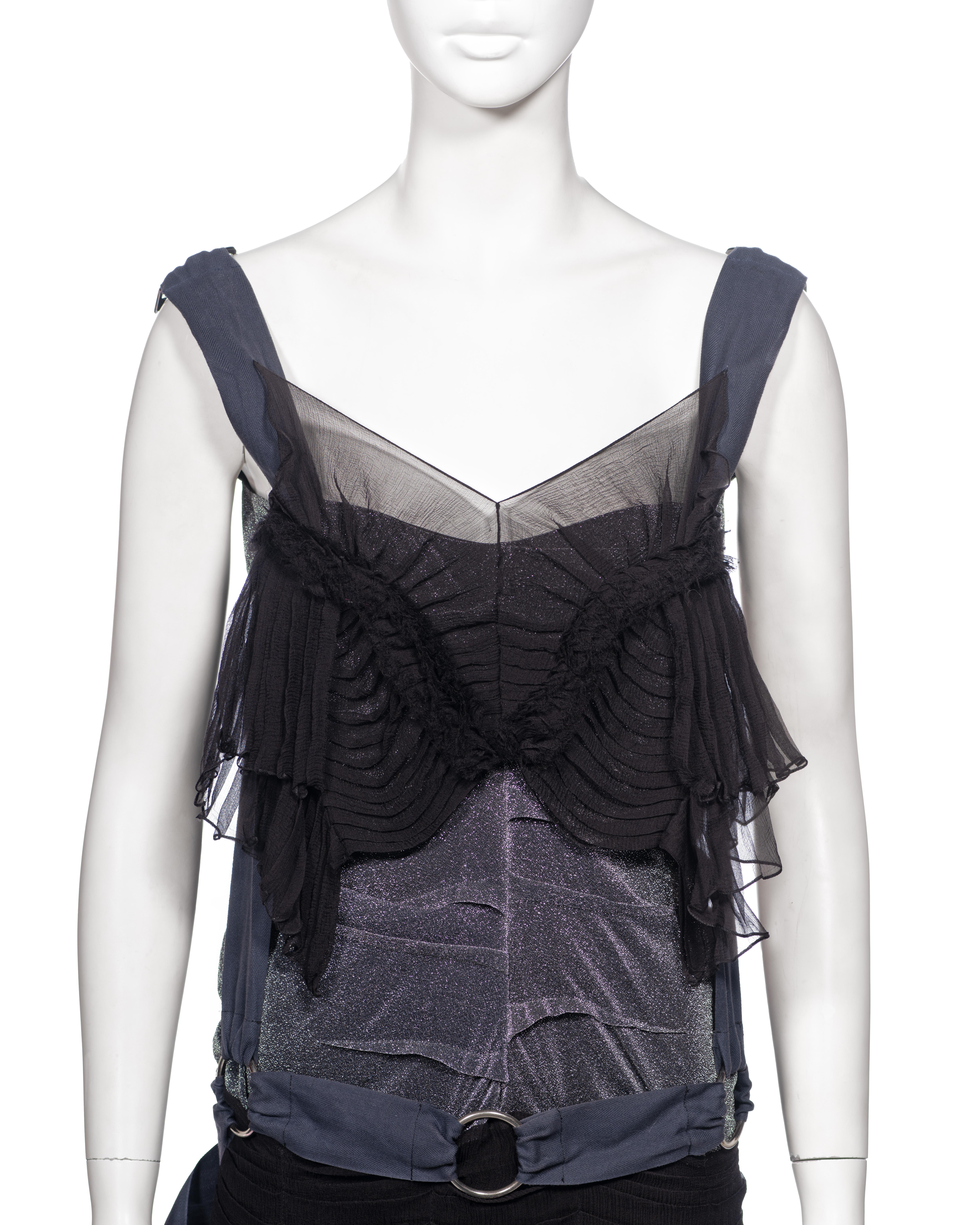 Christian Dior by John Galliano Silk Chiffon and Lurex Mini Dress, ss 2003 In Good Condition For Sale In London, GB