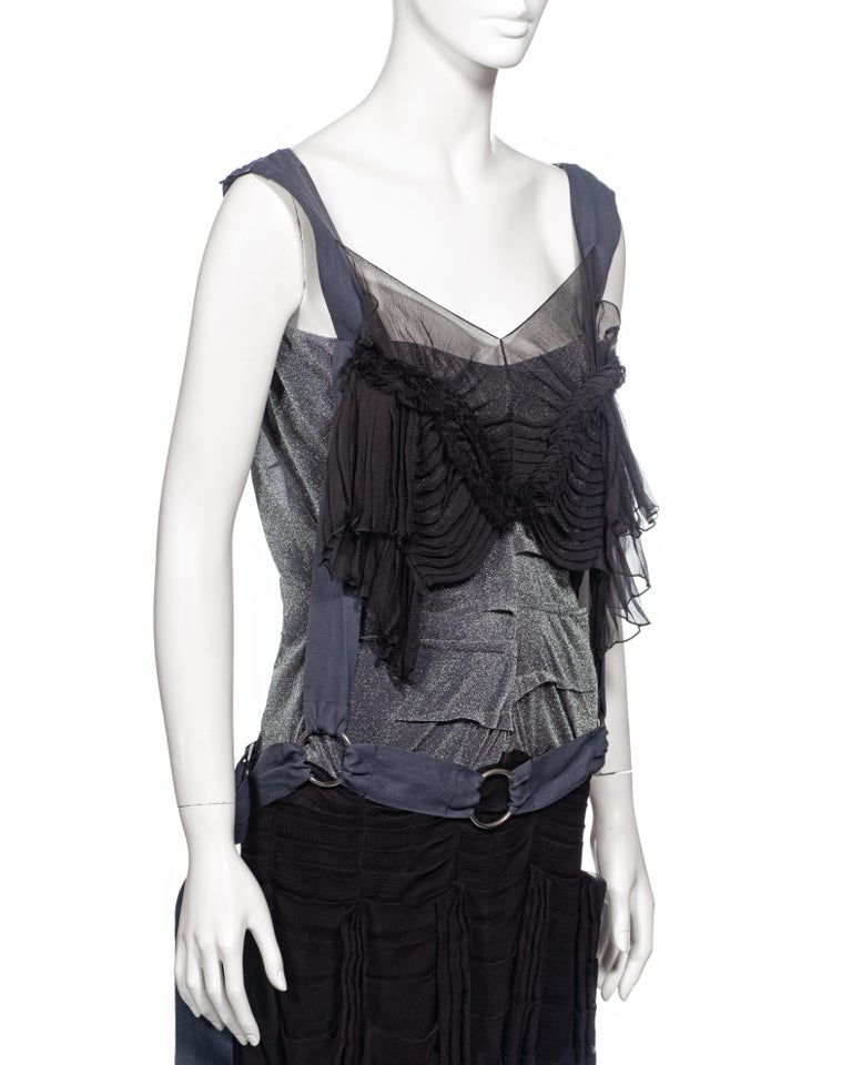 Christian Dior by John Galliano Silk Chiffon and Lurex Mini Dress 