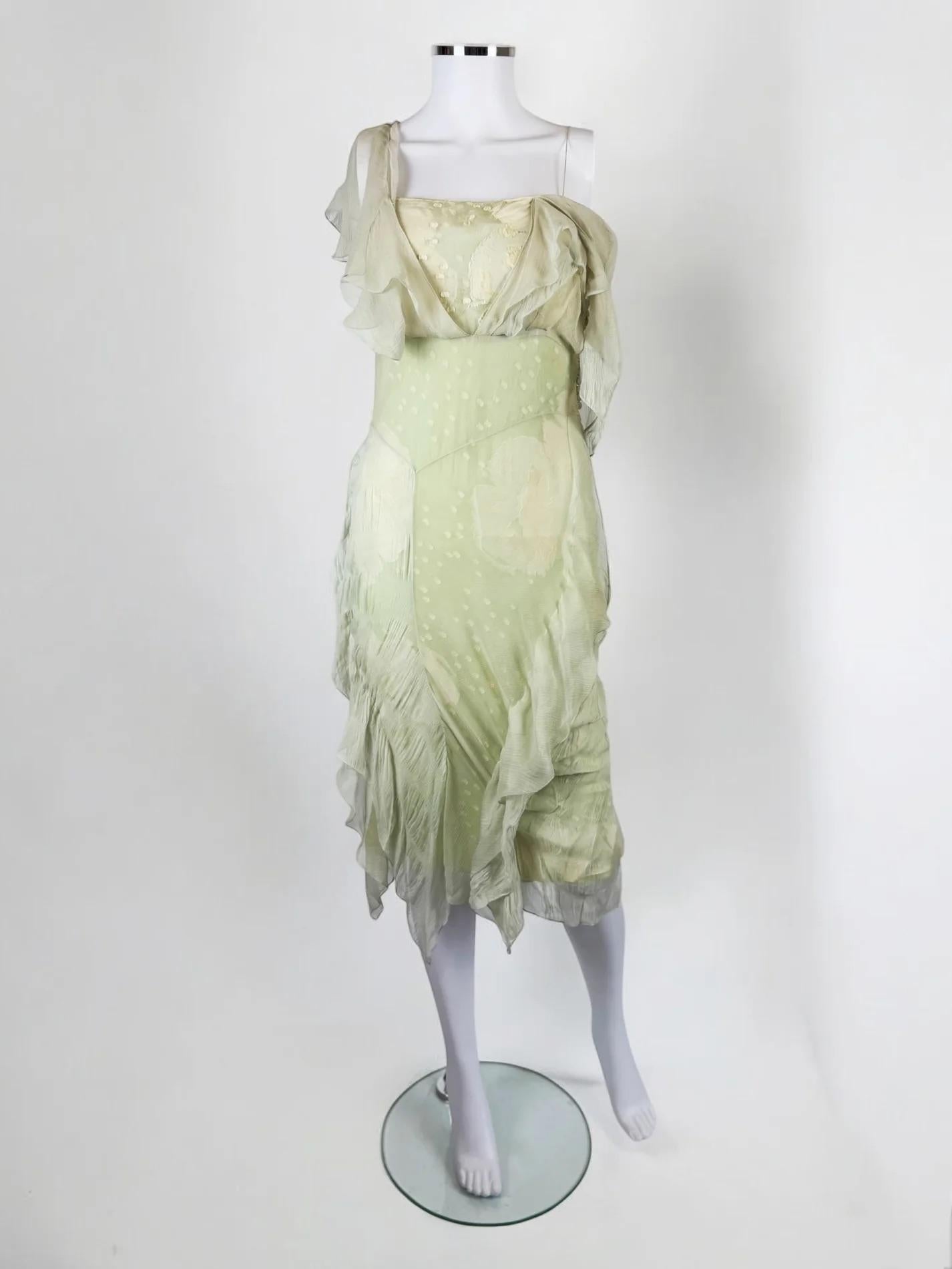Gray Christian Dior by John Galliano Silk Dress, 2006