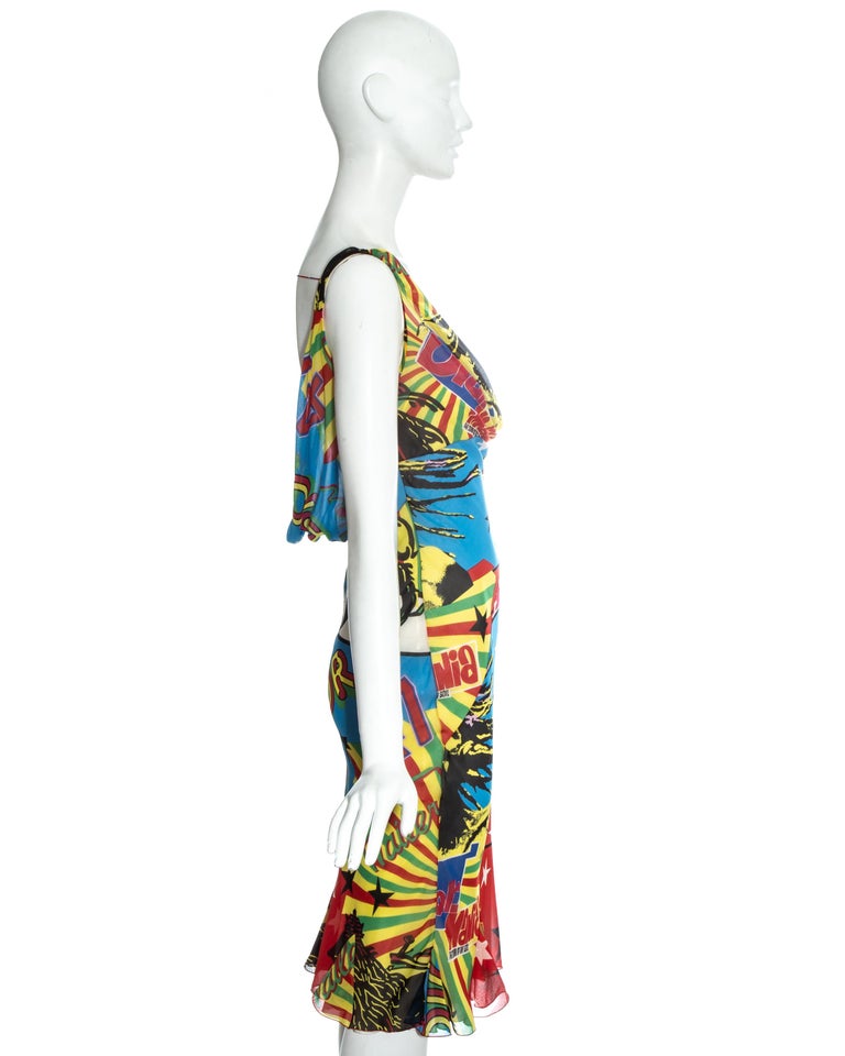 Christian Dior by John Galliano silk chiffon Rasta Mania evening dress, ss  2004 at 1stDibs | dior rasta dress, rasta party outfits, dior rasta mania