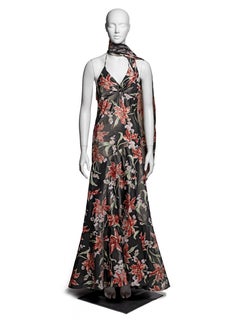 Christian Dior by John Galliano Silk Damask Taffeta Evening Dress, FW 2000