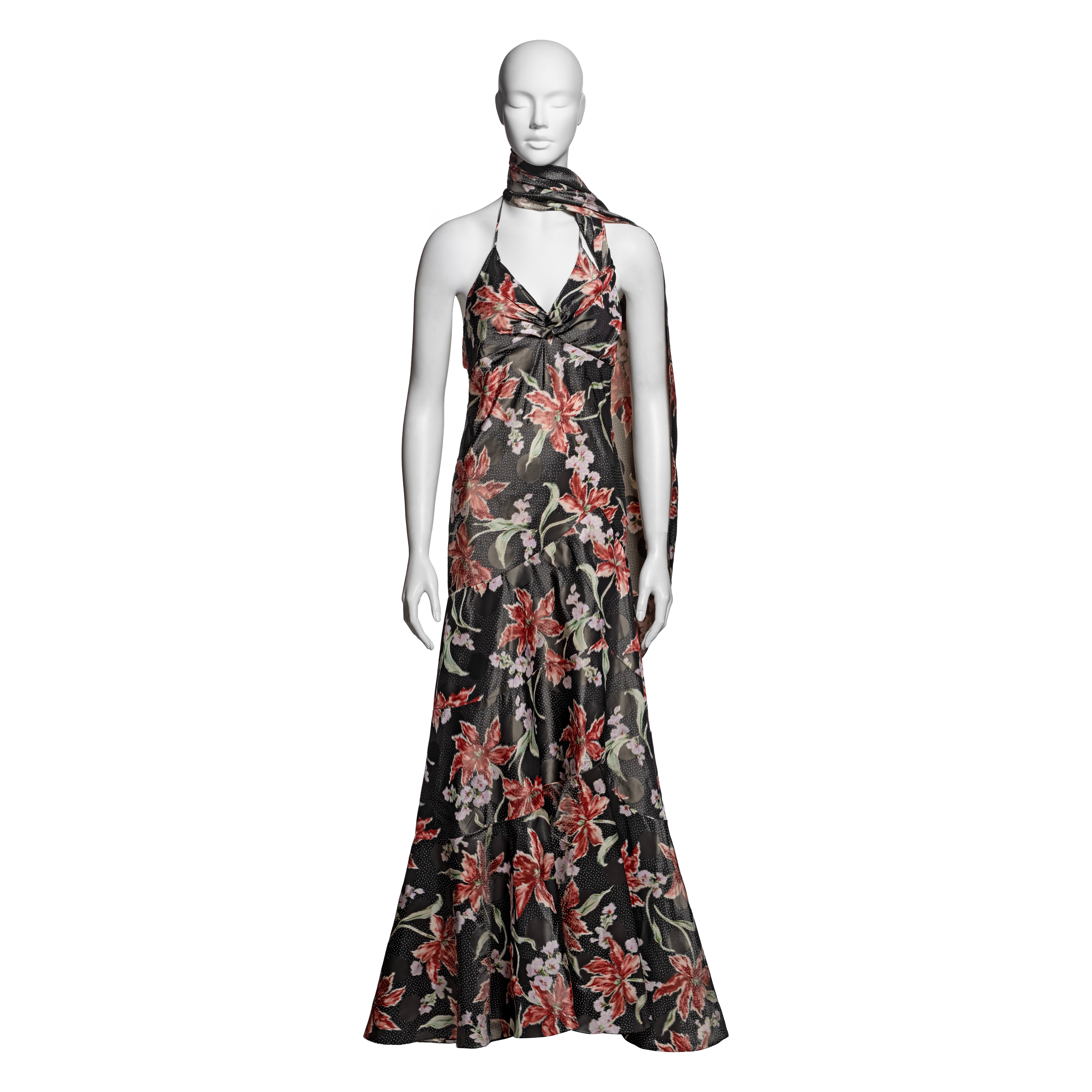 Christian Dior by John Galliano Silk Damask Taffeta Evening Dress, FW 2000