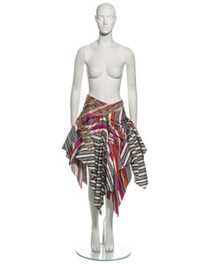 Christian Dior by John Galliano Silk Deconstructed Embroidered Skirt, fw 2002