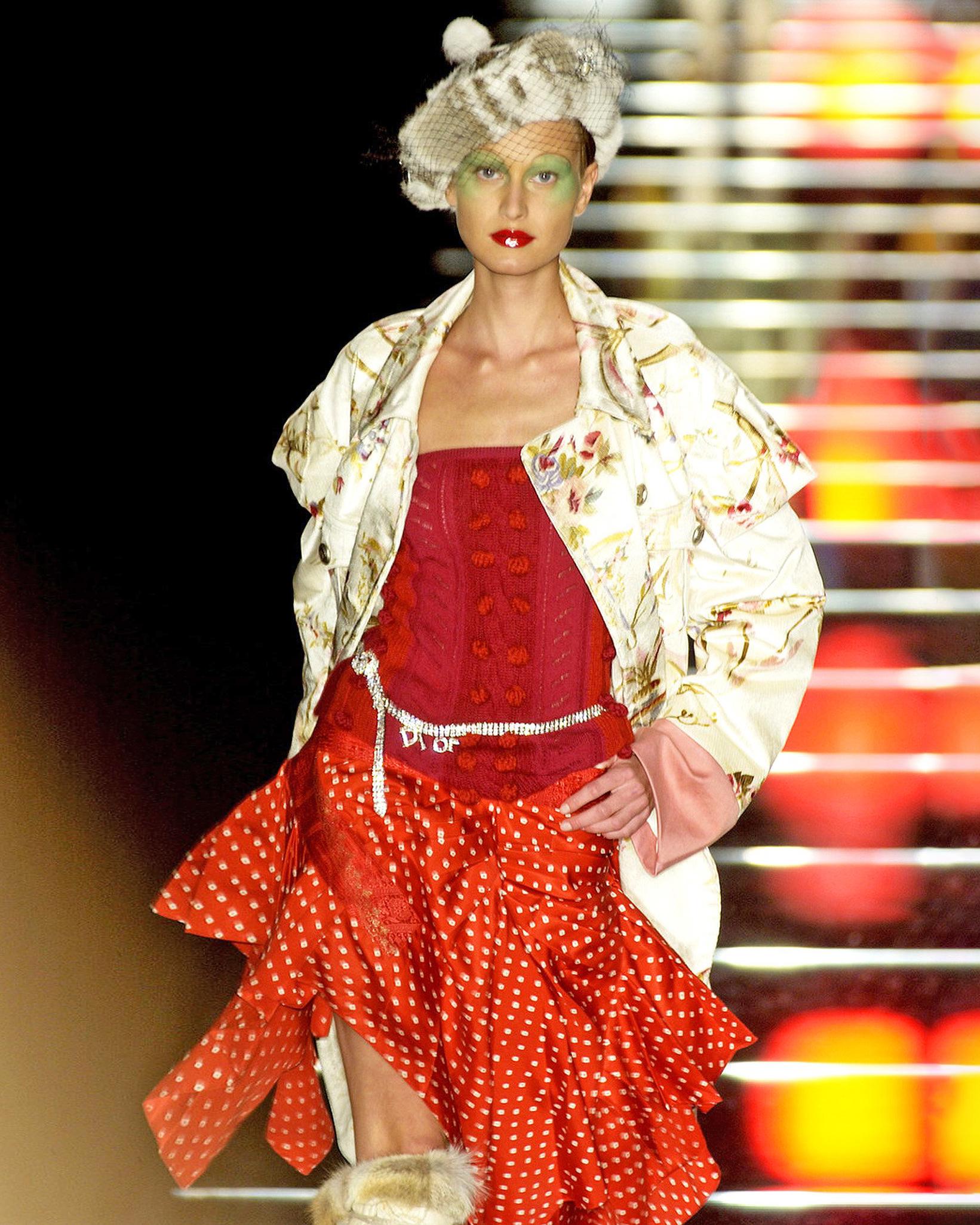 Christian Dior by John Galliano Silk Deconstructed Embroidered Skirt, fw 2002 For Sale 4