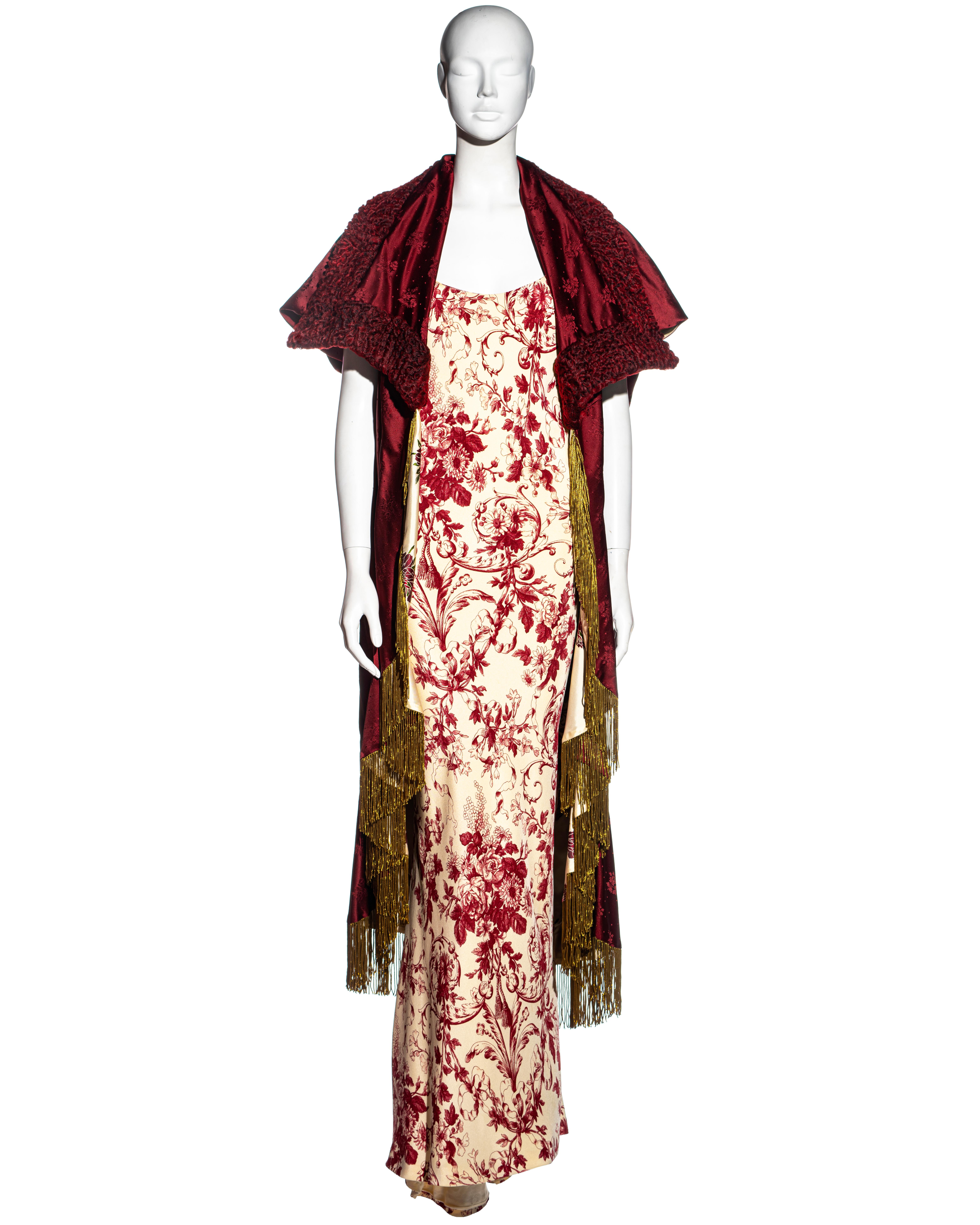 Christian Dior by John Galliano silk evening dress and cocoon coat set, ss 1998 In Excellent Condition In London, GB