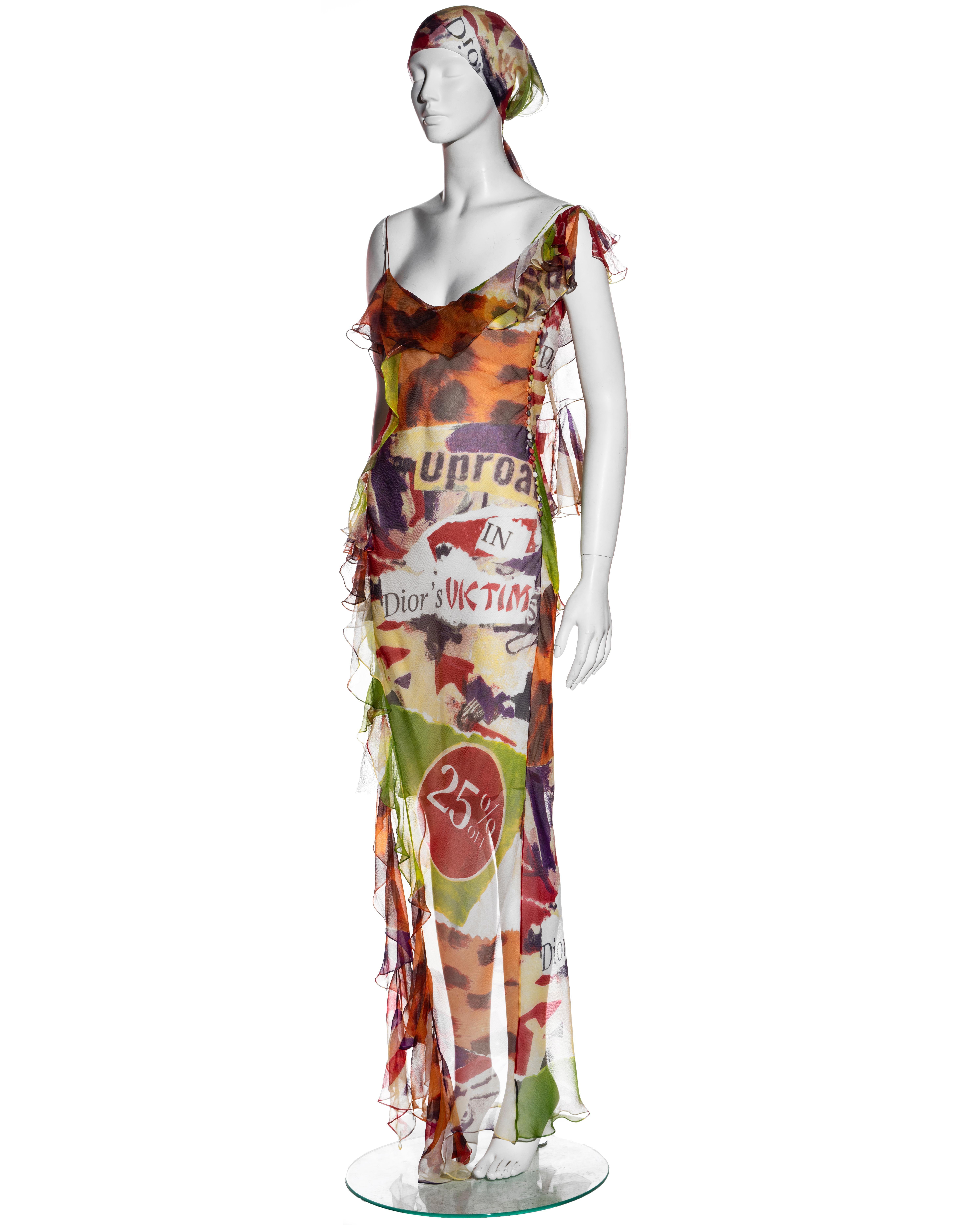 Christian Dior by John Galliano silk evening dress and headscarf, ss 2003 In Excellent Condition In London, GB