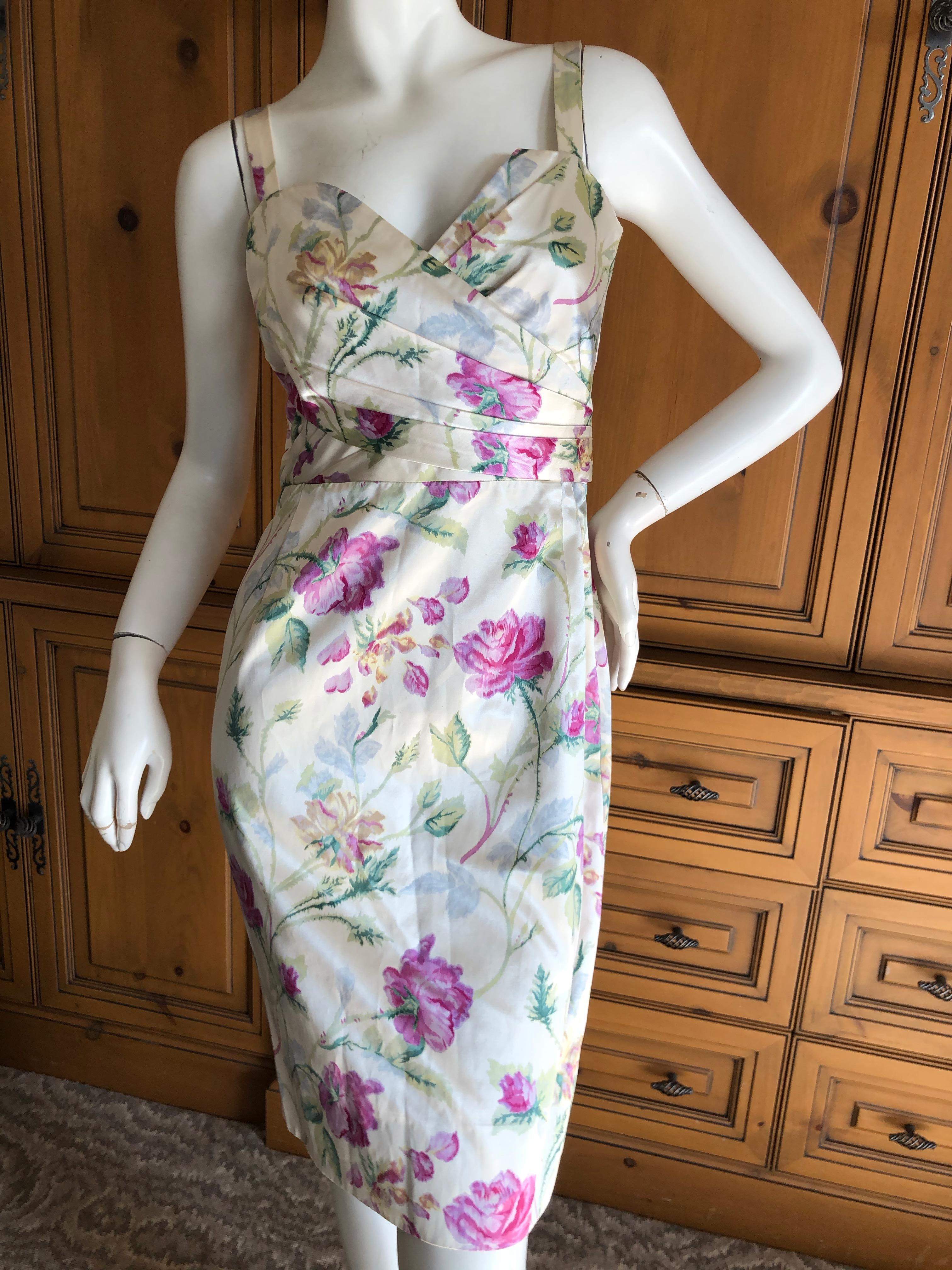 Christian Dior by John Galliano Silk Floral Cocktail Dress.
This is so pretty.
Size 40
 Bust 38