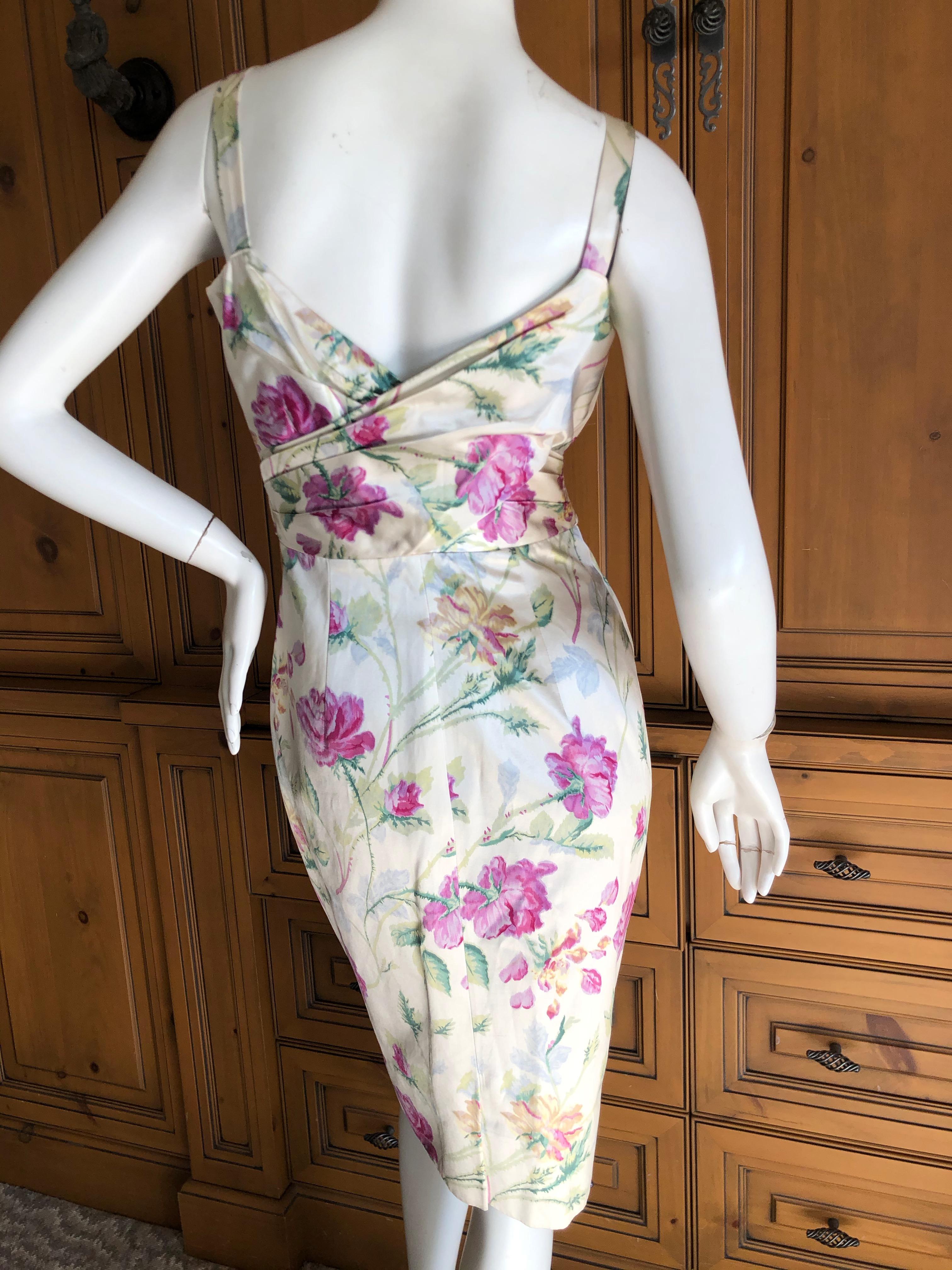 Christian Dior by John Galliano Silk Floral Cocktail Dress  For Sale 1