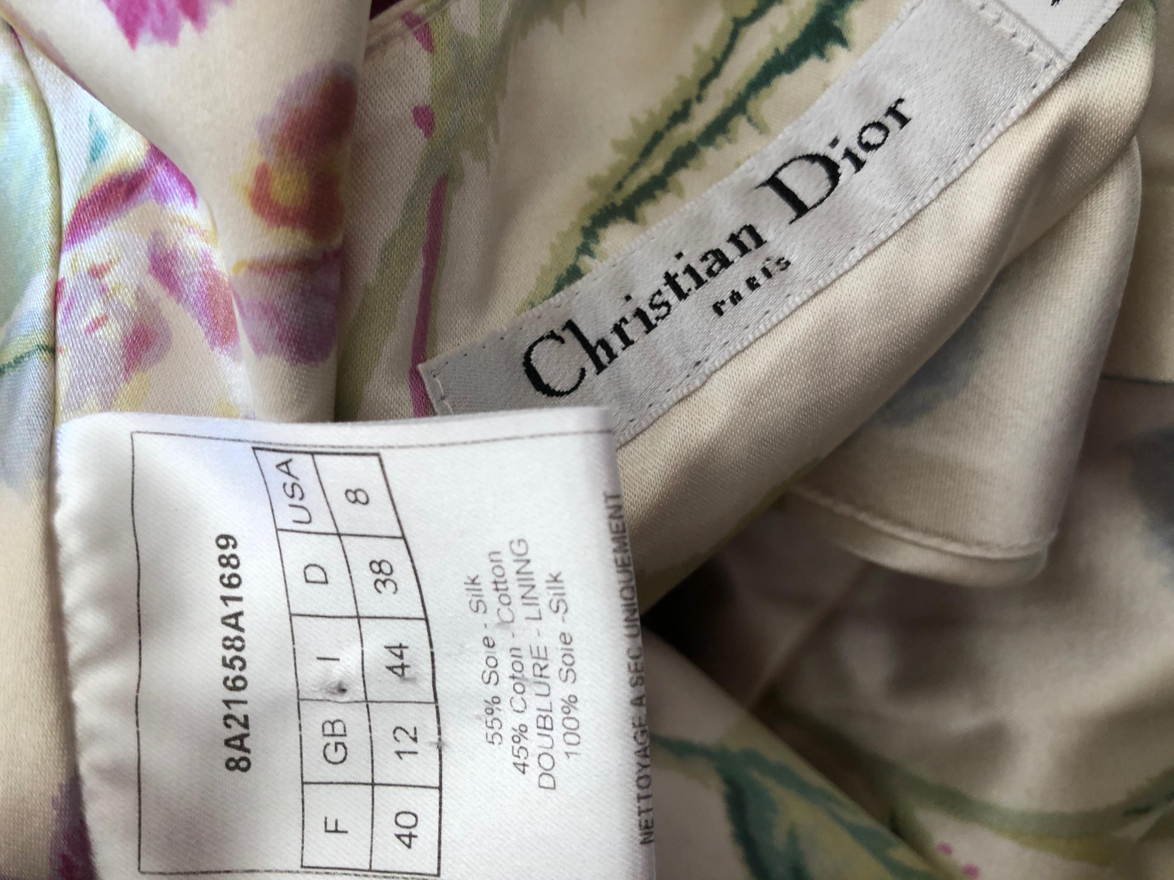 Christian Dior by John Galliano Silk Floral Cocktail Dress  For Sale 2