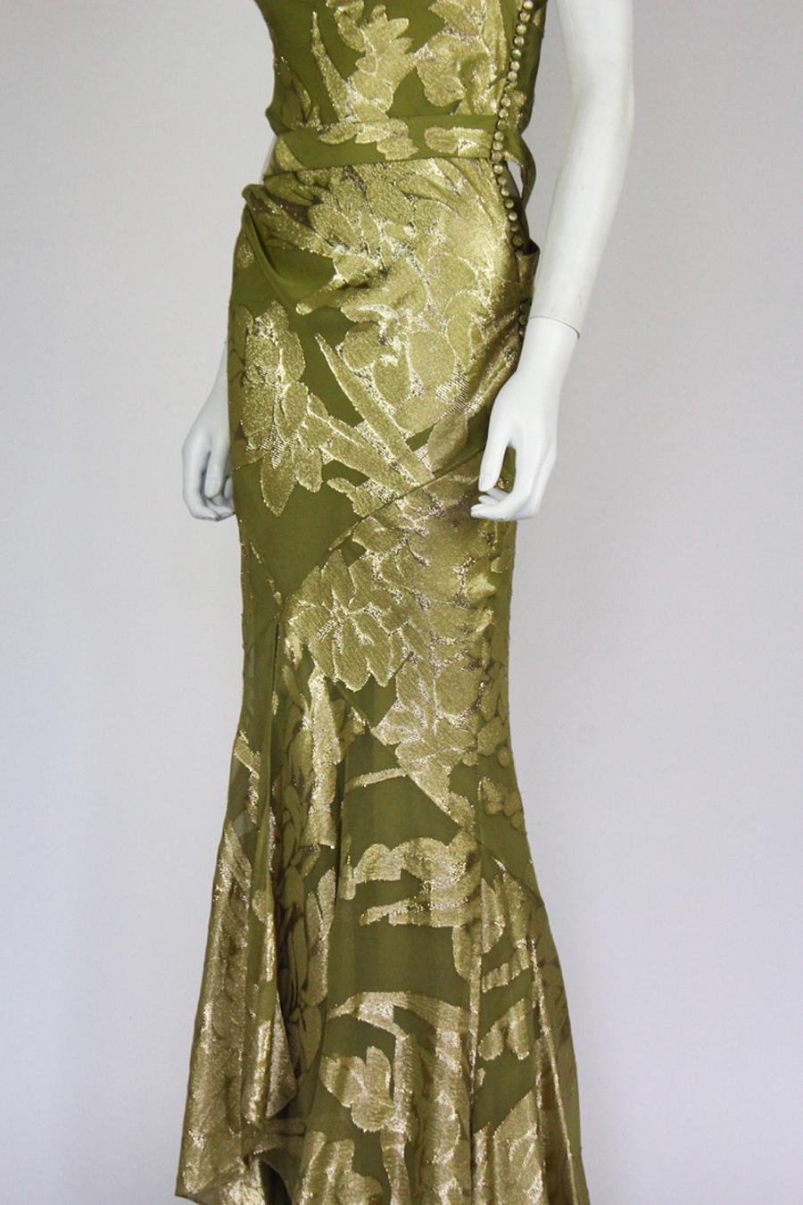 Donna Abito in seta lamé di John Galliano for Christian Dior, A/I 2004 in vendita