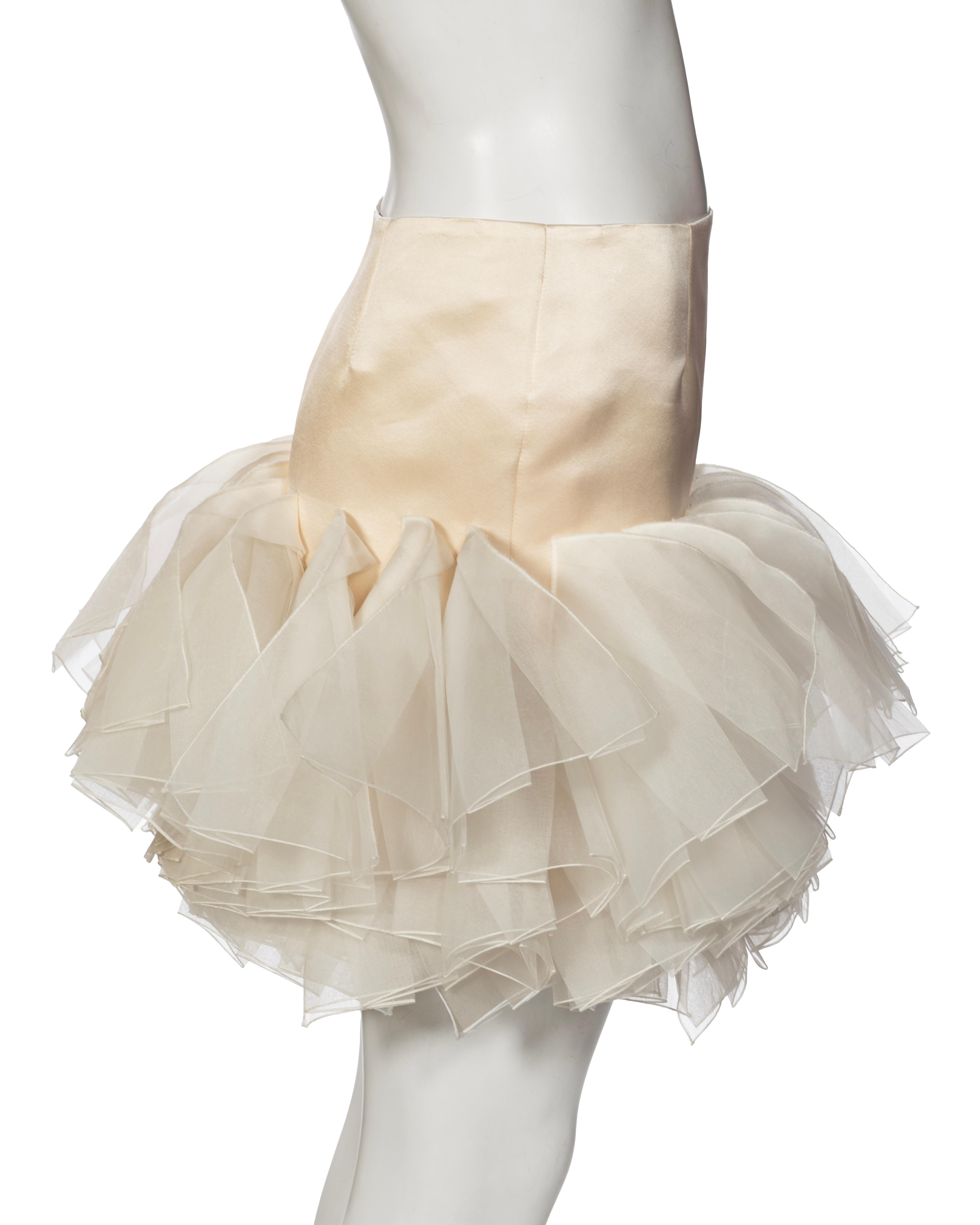 Christian Dior by John Galliano Silk Mini Skirt with Organza