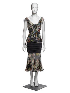 Christian Dior by John Galliano Silk Print Dress with Integrated Skirt, FW 2002