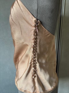 Christian Dior by John Galliano Silk Satin Halter Top, Champagne, Early 2000s