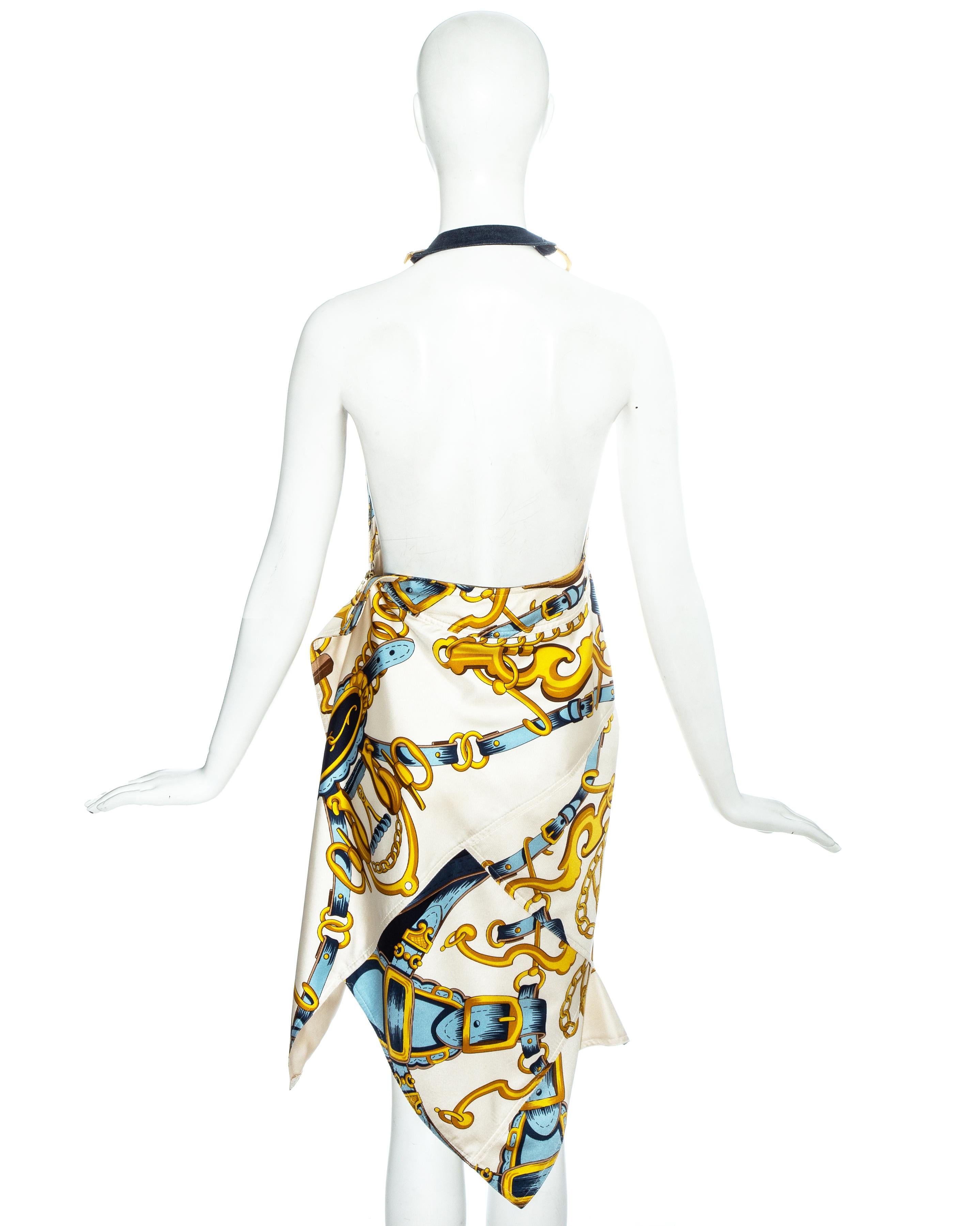 Christian Dior by John Galliano silk scarf bias cut halter neck dress, ss 2000 In Excellent Condition In London, GB