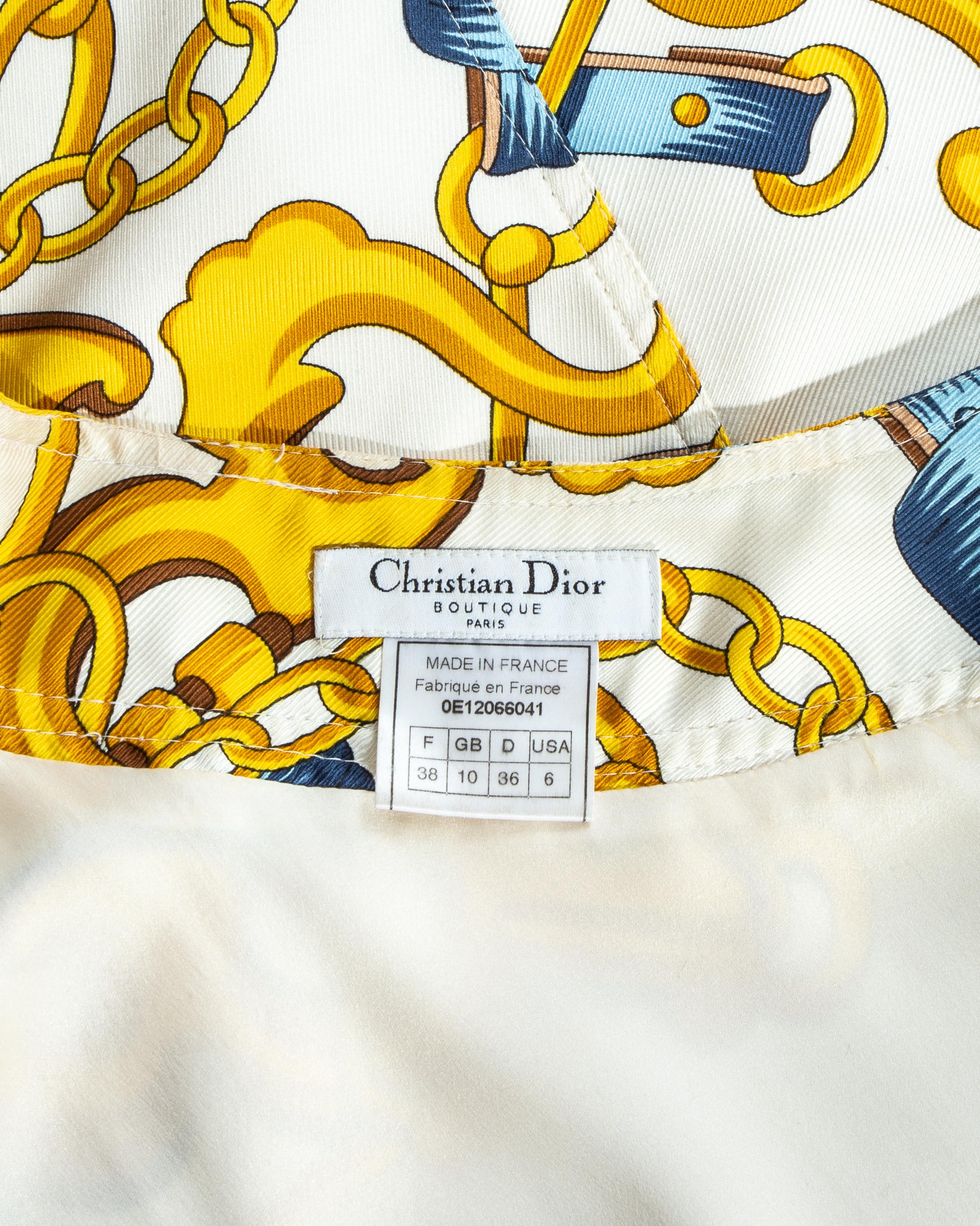 Women's Christian Dior by John Galliano silk scarf bias cut halter neck dress, ss 2000