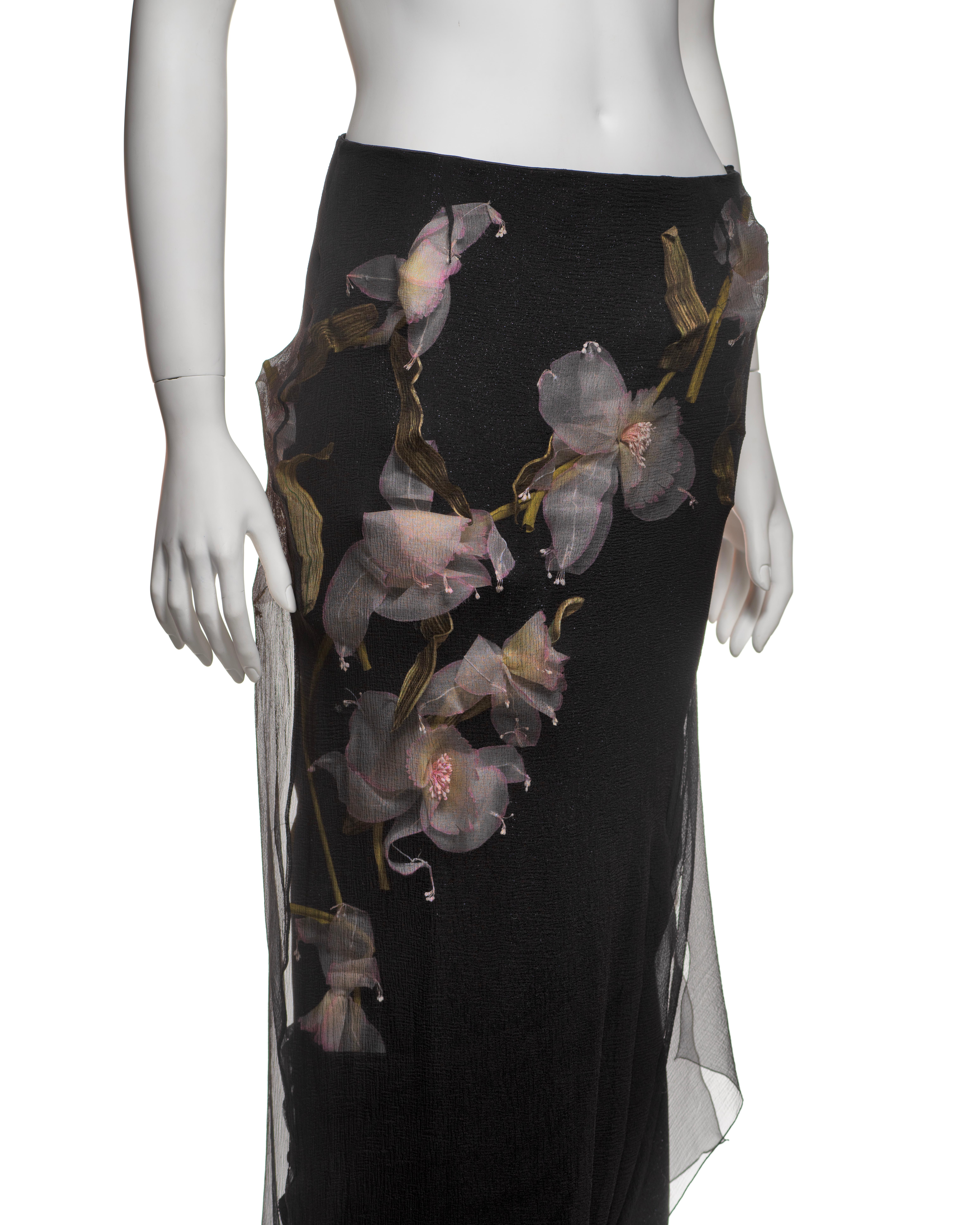 Christian Dior by John Galliano Silk Skirt with Floral Appliqués, FW 1997 5