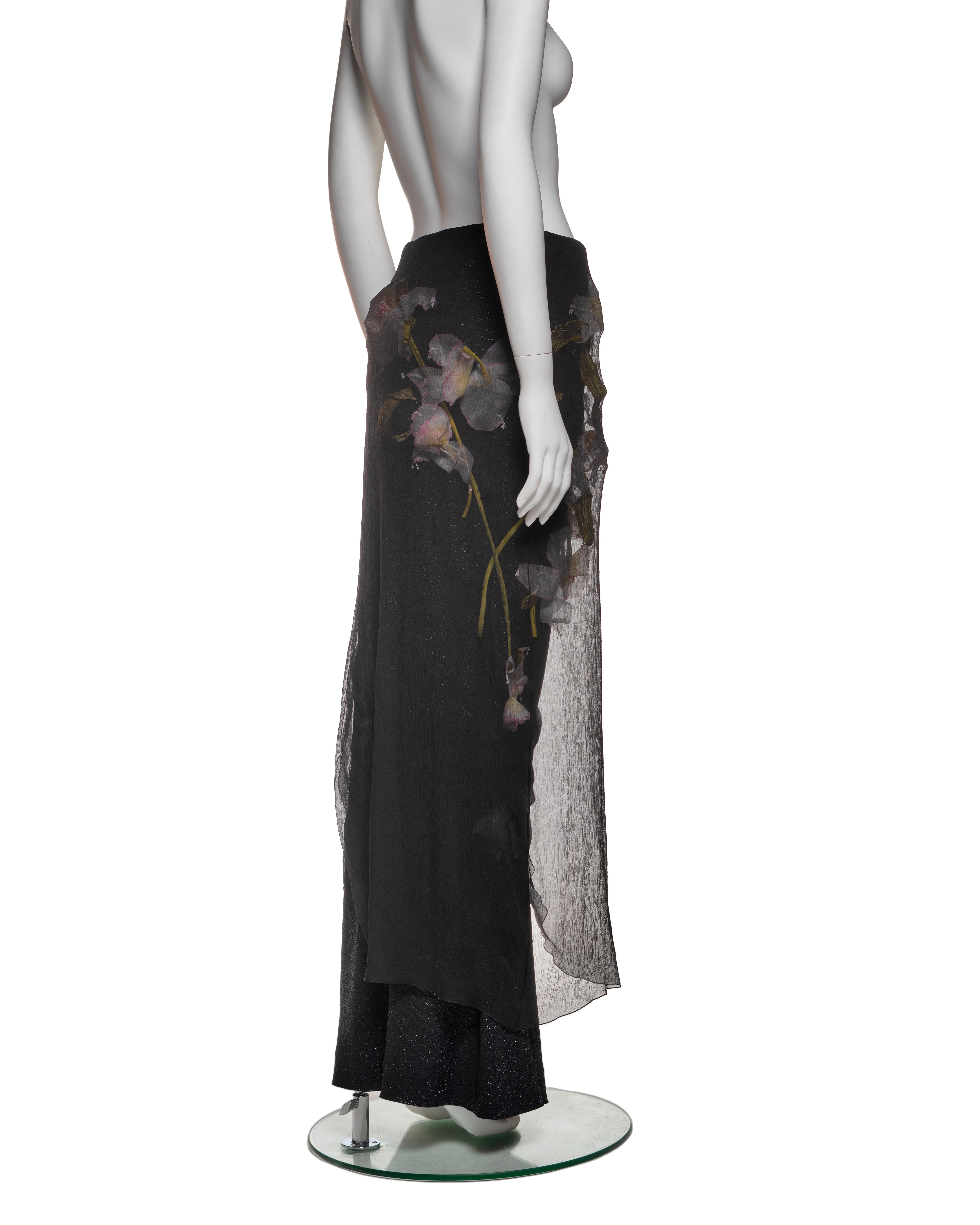 Christian Dior by John Galliano Silk Skirt with Floral Appliqués, FW 1997 6