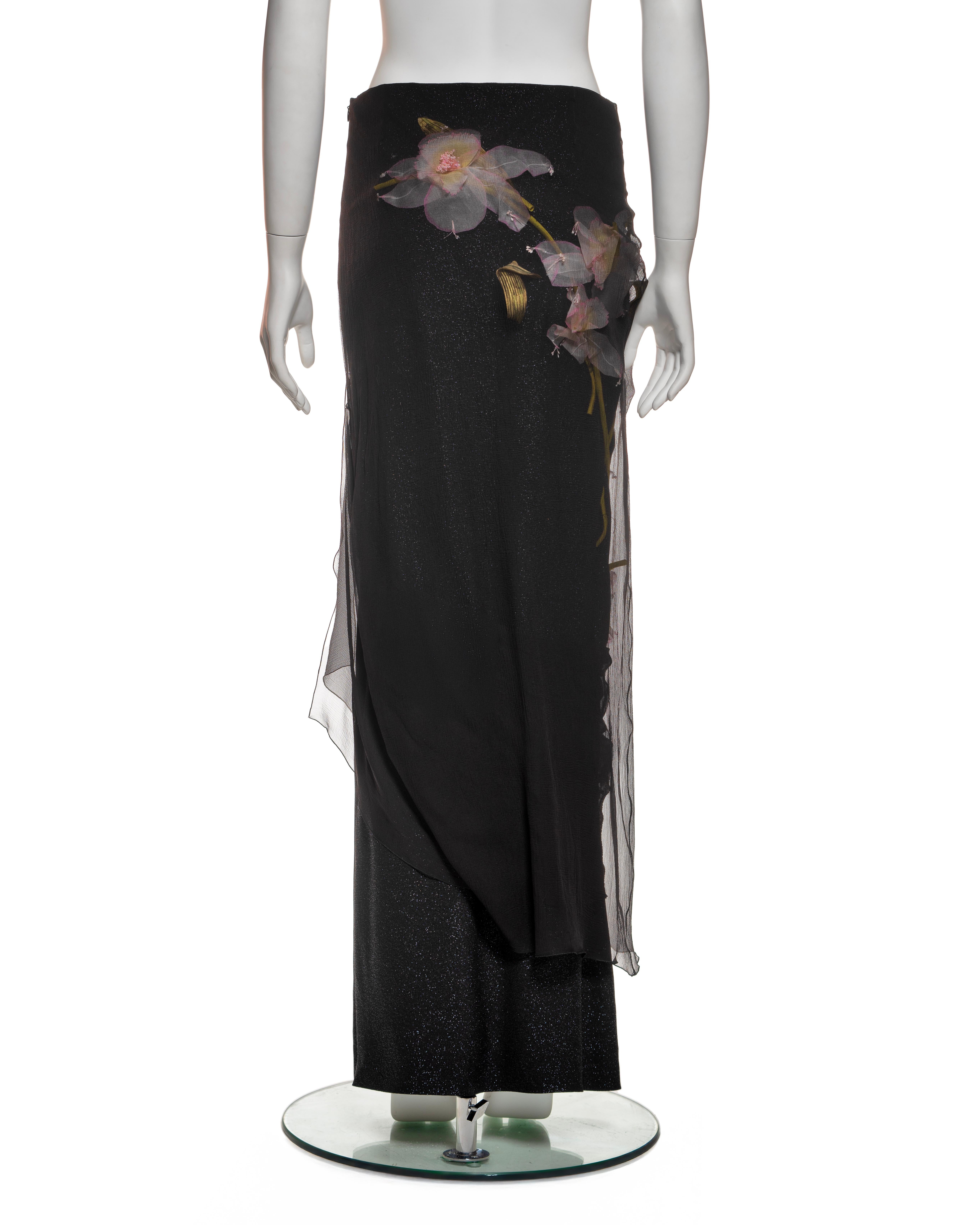 Christian Dior by John Galliano Silk Skirt with Floral Appliqués, FW 1997 8