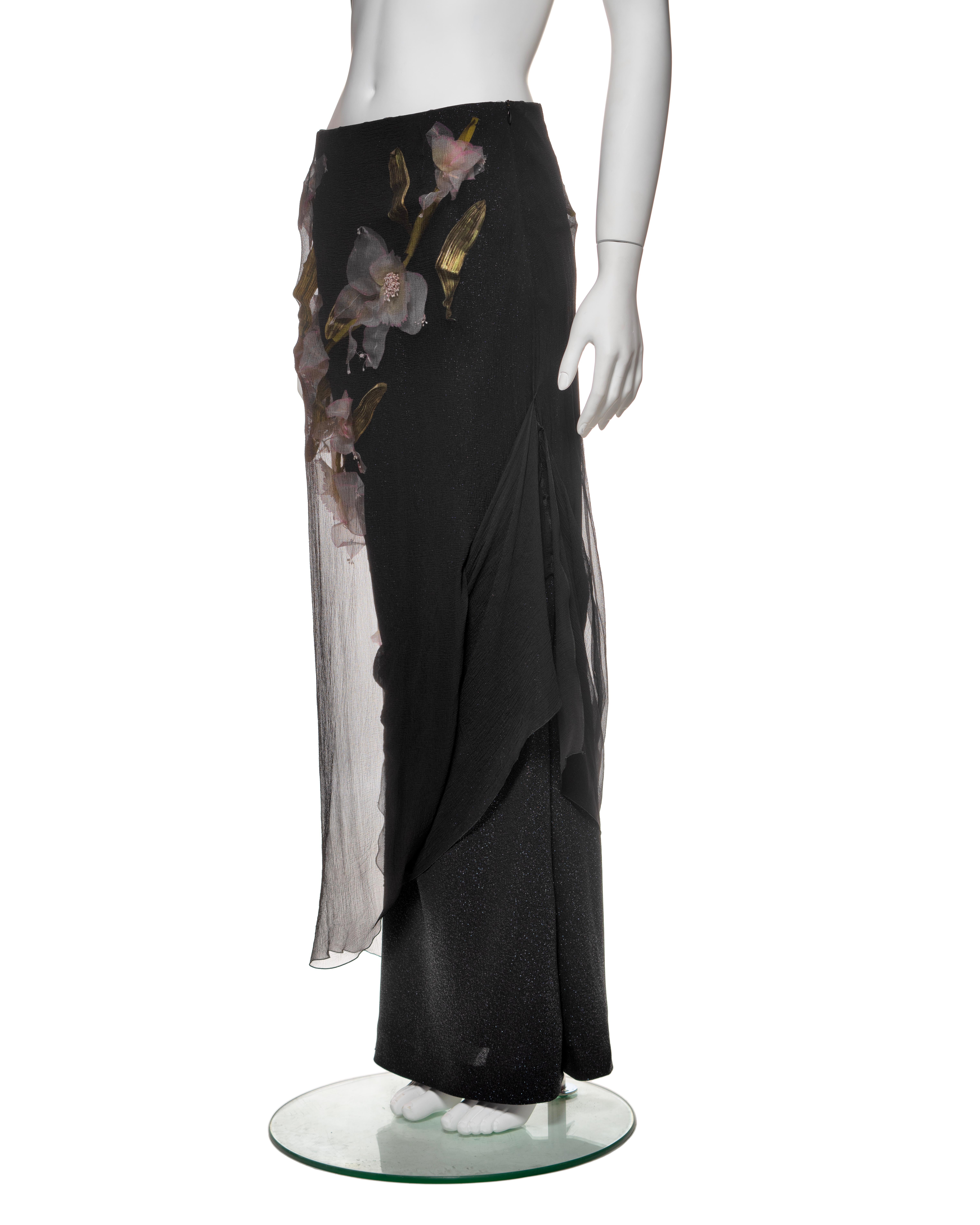 Christian Dior by John Galliano Silk Skirt with Floral Appliqués, FW 1997 12