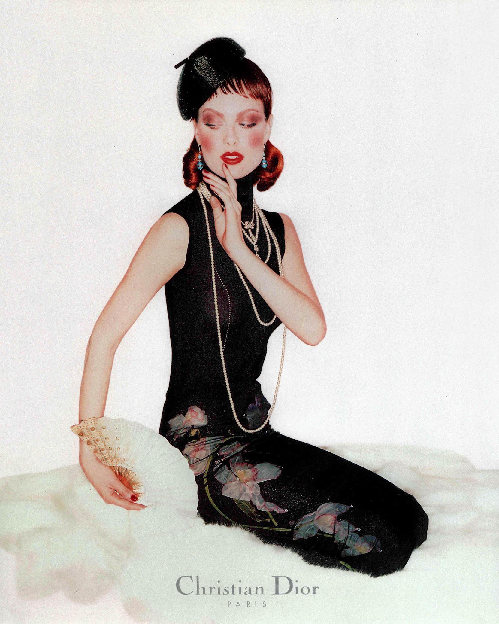 Women's Christian Dior by John Galliano Silk Skirt with Floral Appliqués, FW 1997