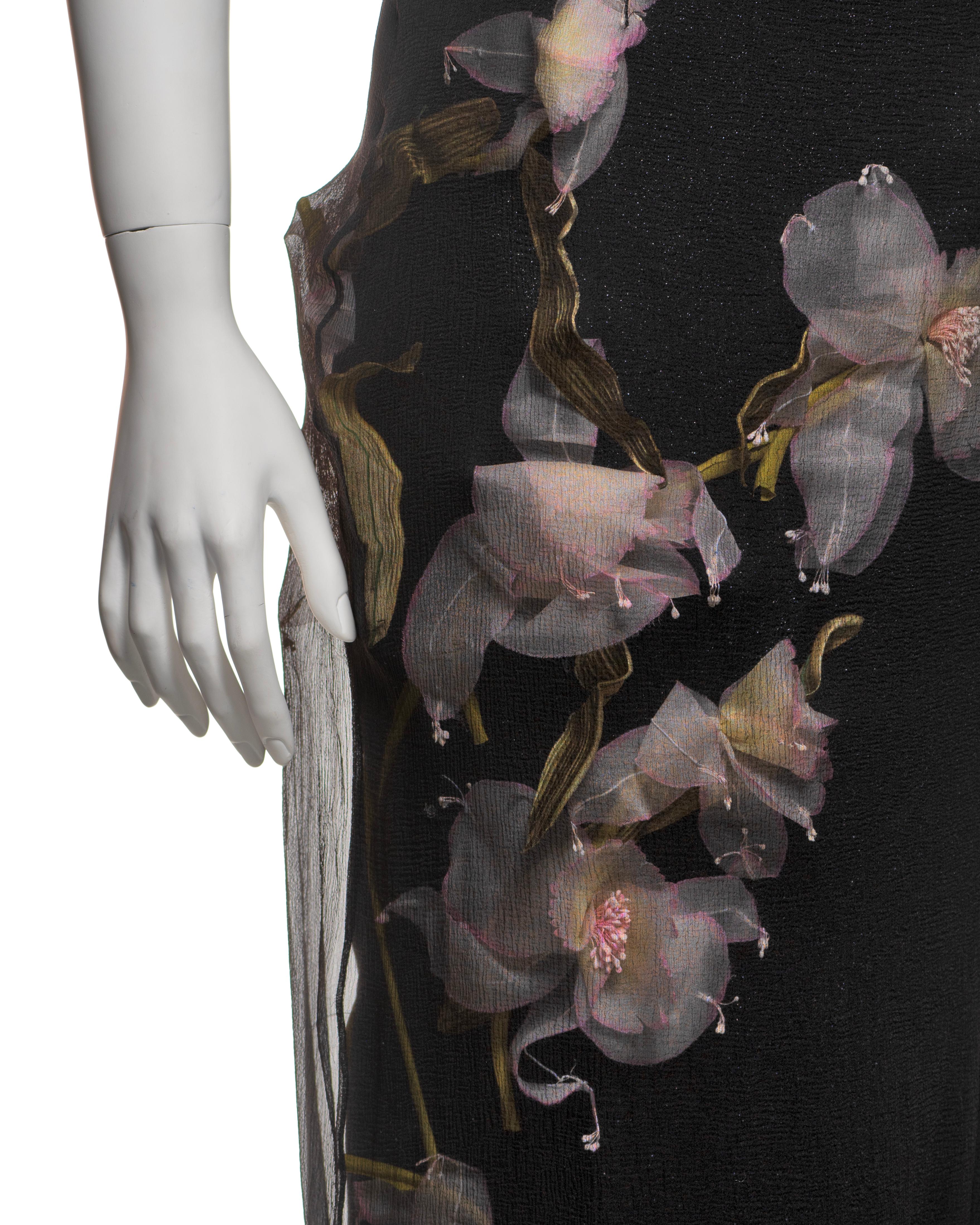Christian Dior by John Galliano Silk Skirt with Floral Appliqués, FW 1997 2