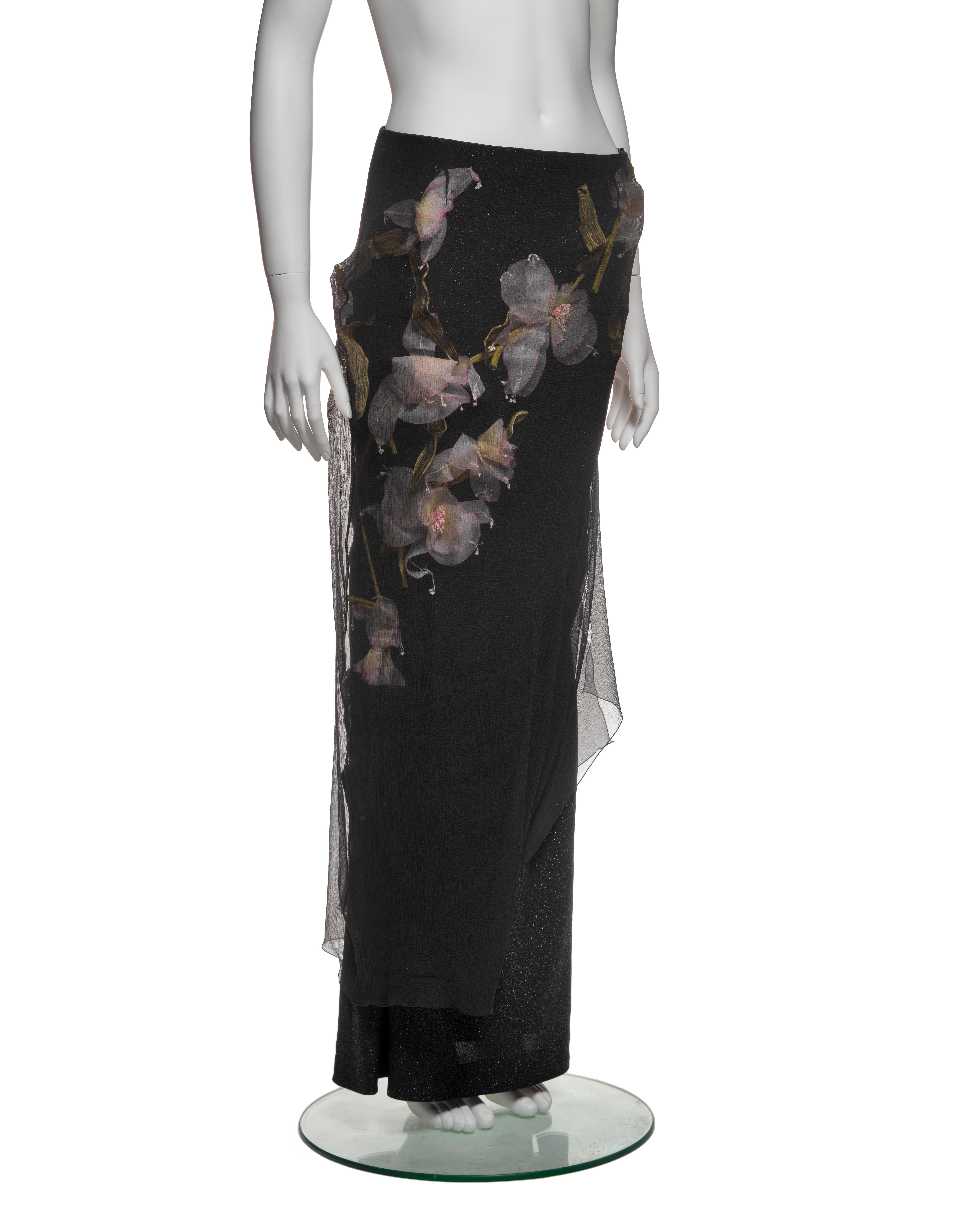 Christian Dior by John Galliano Silk Skirt with Floral Appliqués, FW 1997 4