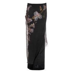 Christian Dior by John Galliano Silk Skirt with Floral Appliqués, FW 1997
