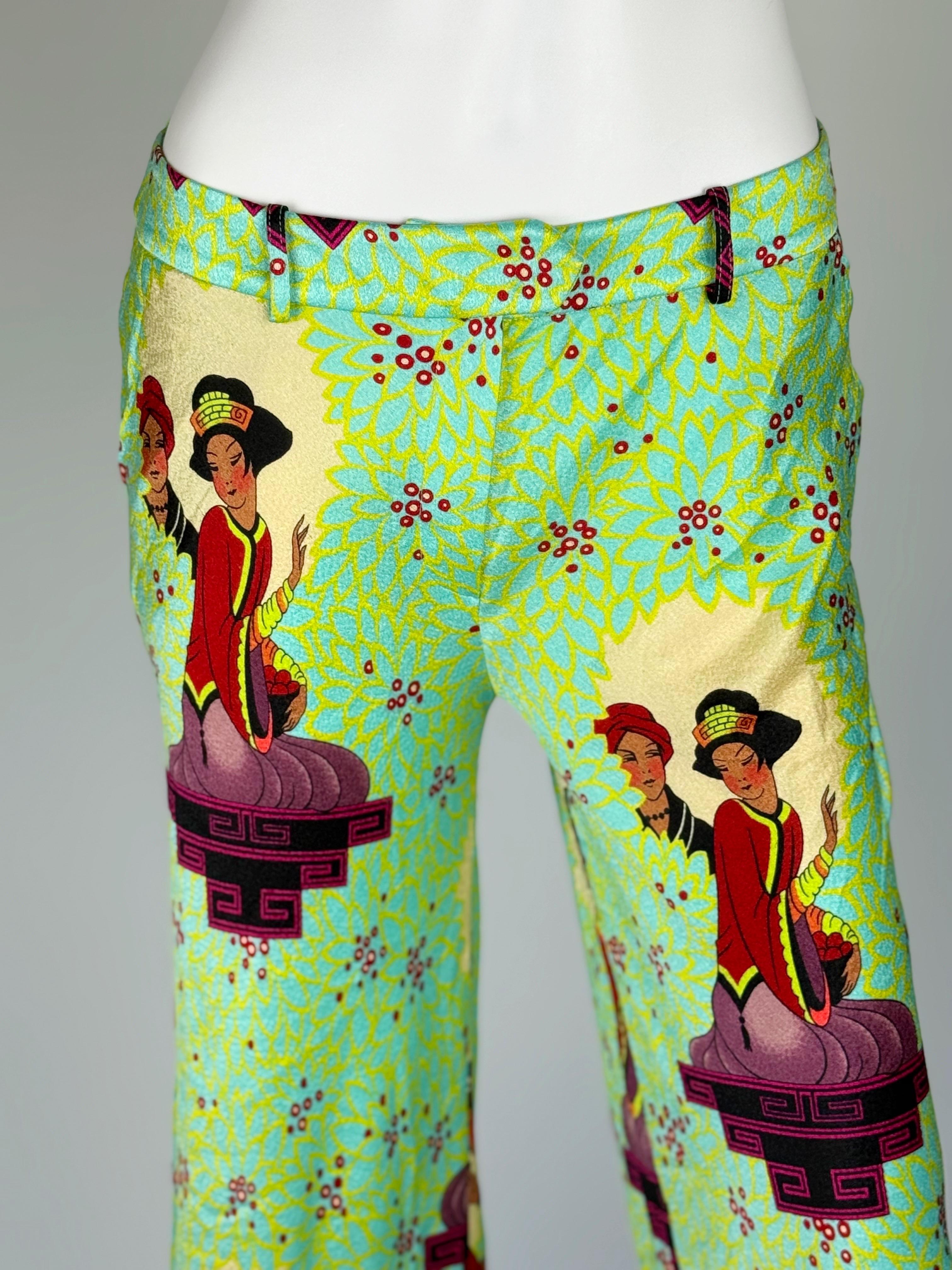 Verde Pantaloni in seta di John Galliano for Christian Dior, 2002 in vendita
