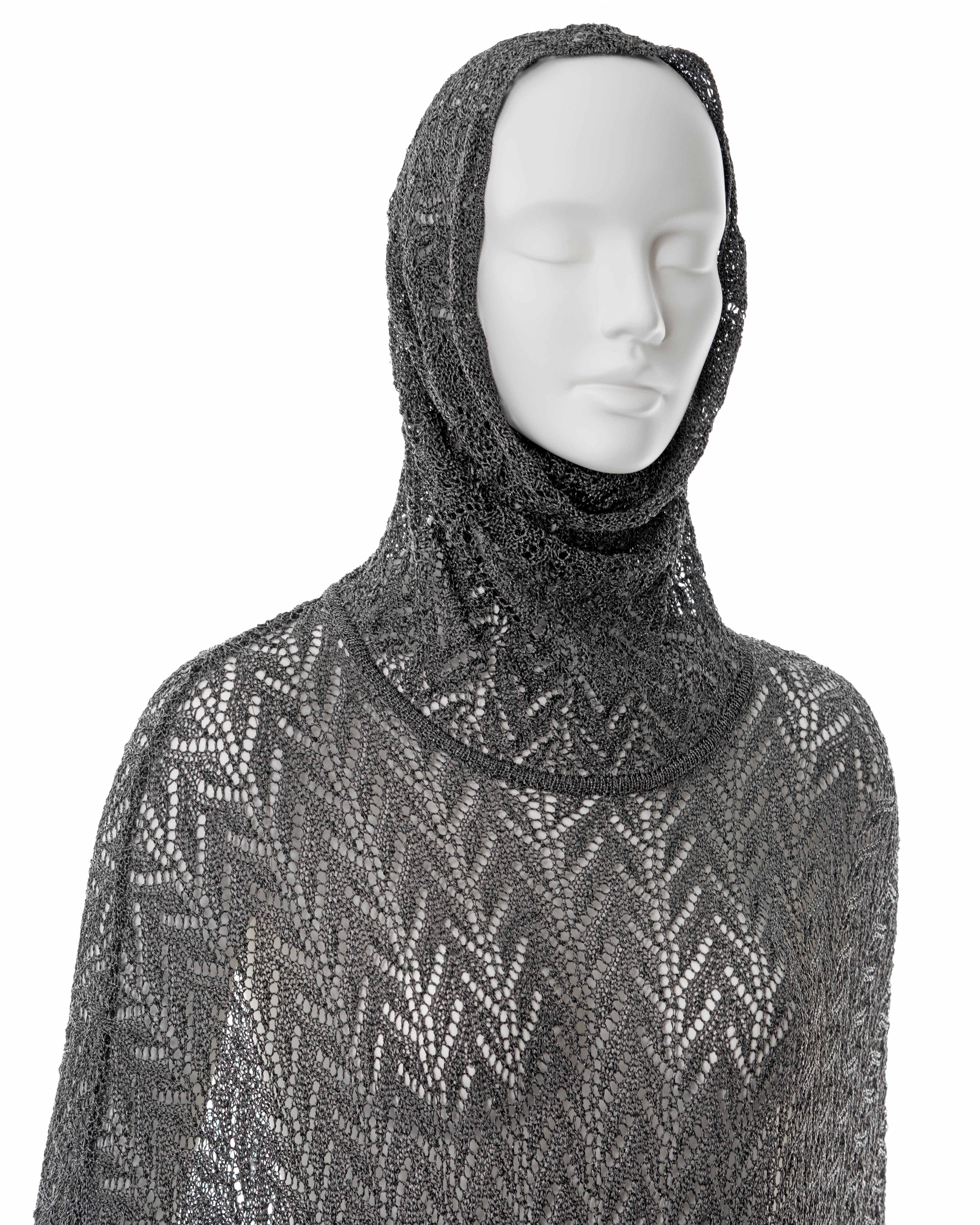 Christian Dior by John Galliano silver crochet sweater dress, fw 1998 For Sale 2