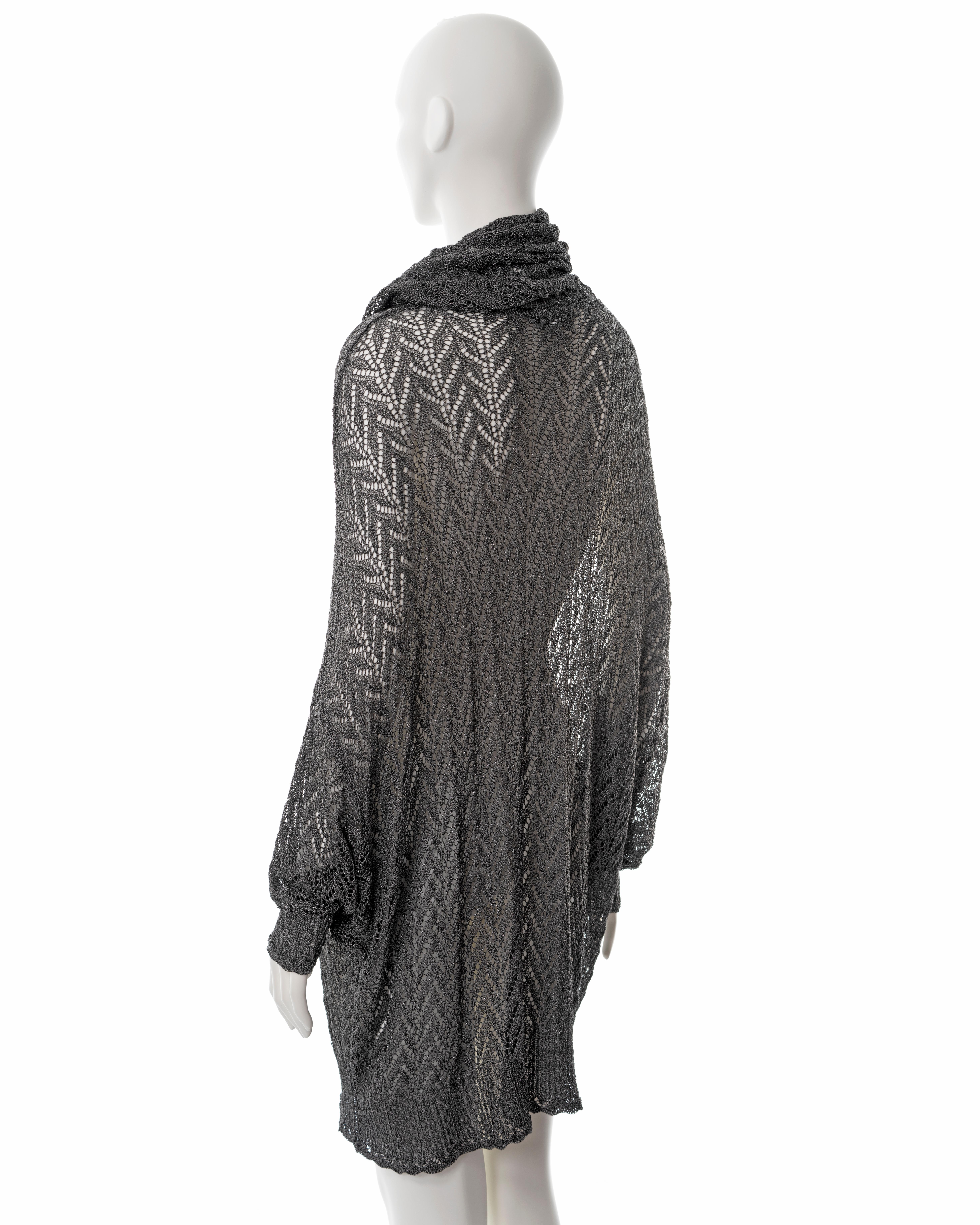 Christian Dior by John Galliano silver crochet sweater dress, fw 1998 For Sale 4
