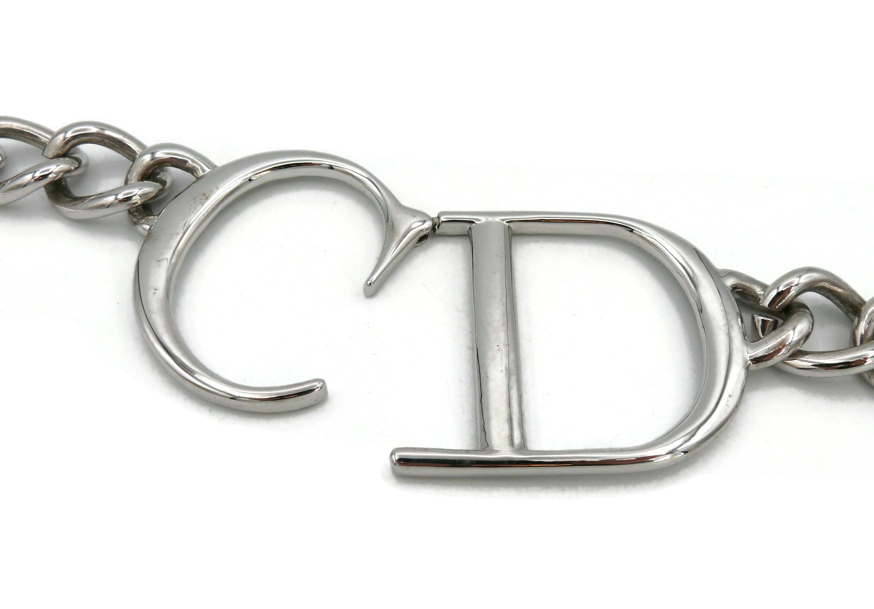 CHRISTIAN DIOR by JOHN GALLIANO Silver Tone Giant CD Chain Necklace, 2000 7