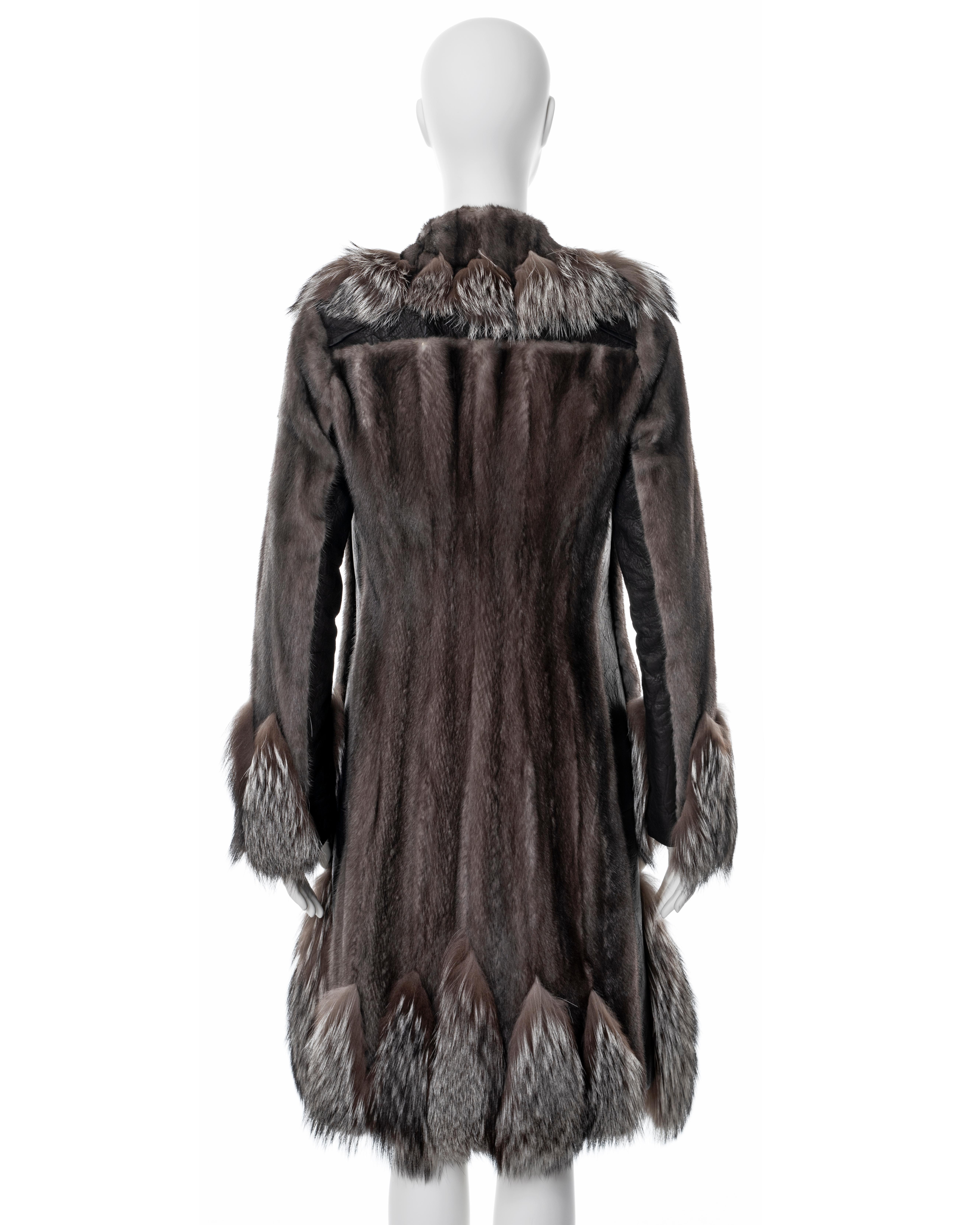 Christian Dior by John Galliano silverblue mink and silver fox fur coat, fw 2006 For Sale 3