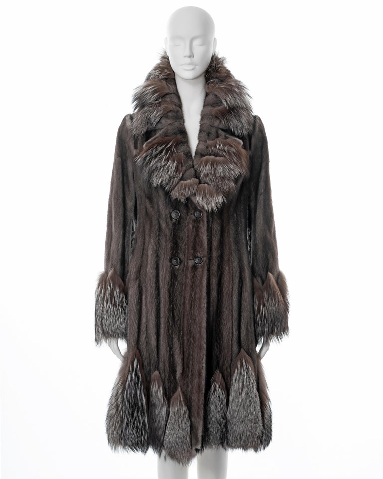Christian Dior by John Galliano silverblue mink and silver fox fur coat