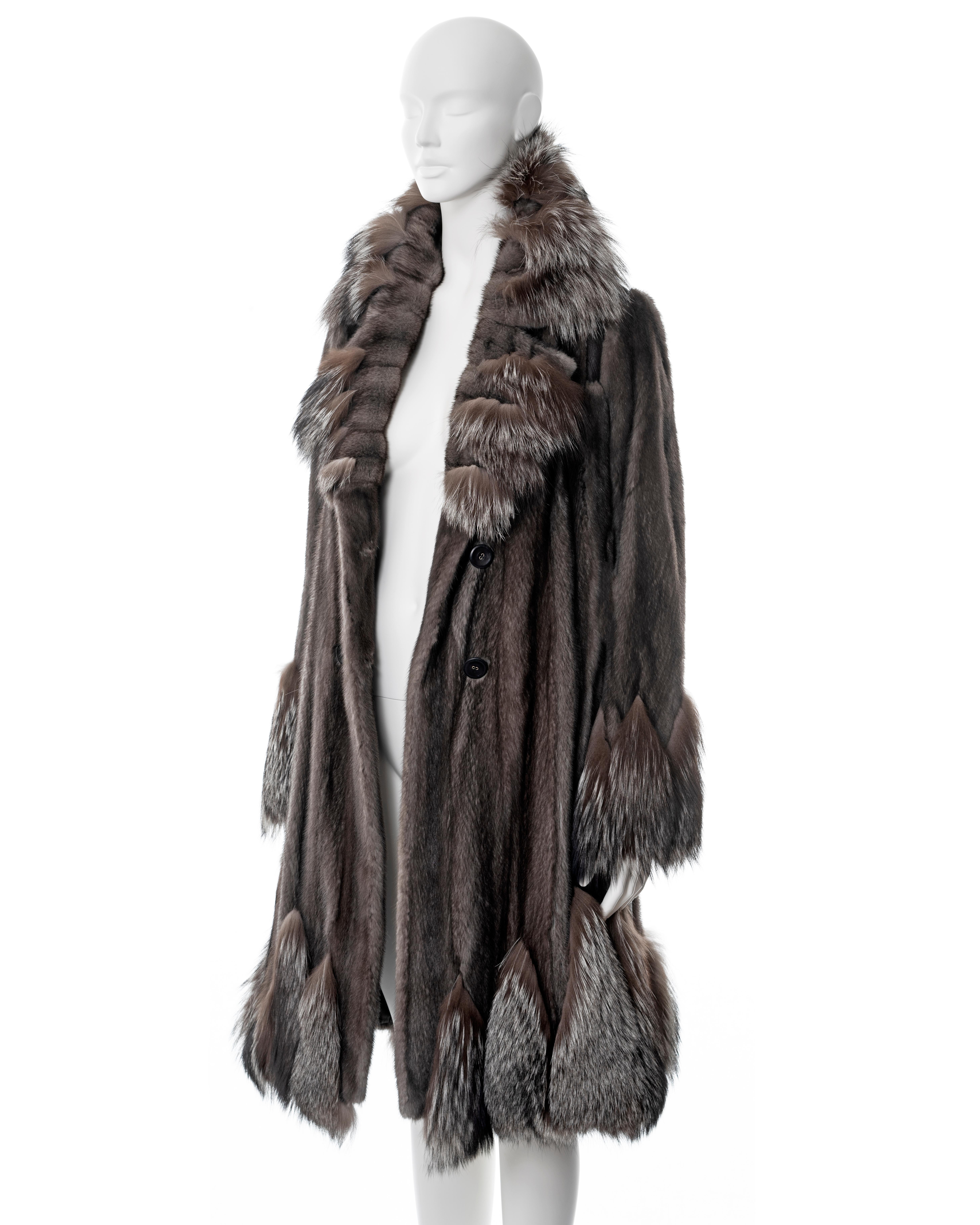 Women's Christian Dior by John Galliano silverblue mink and silver fox fur coat, fw 2006 For Sale