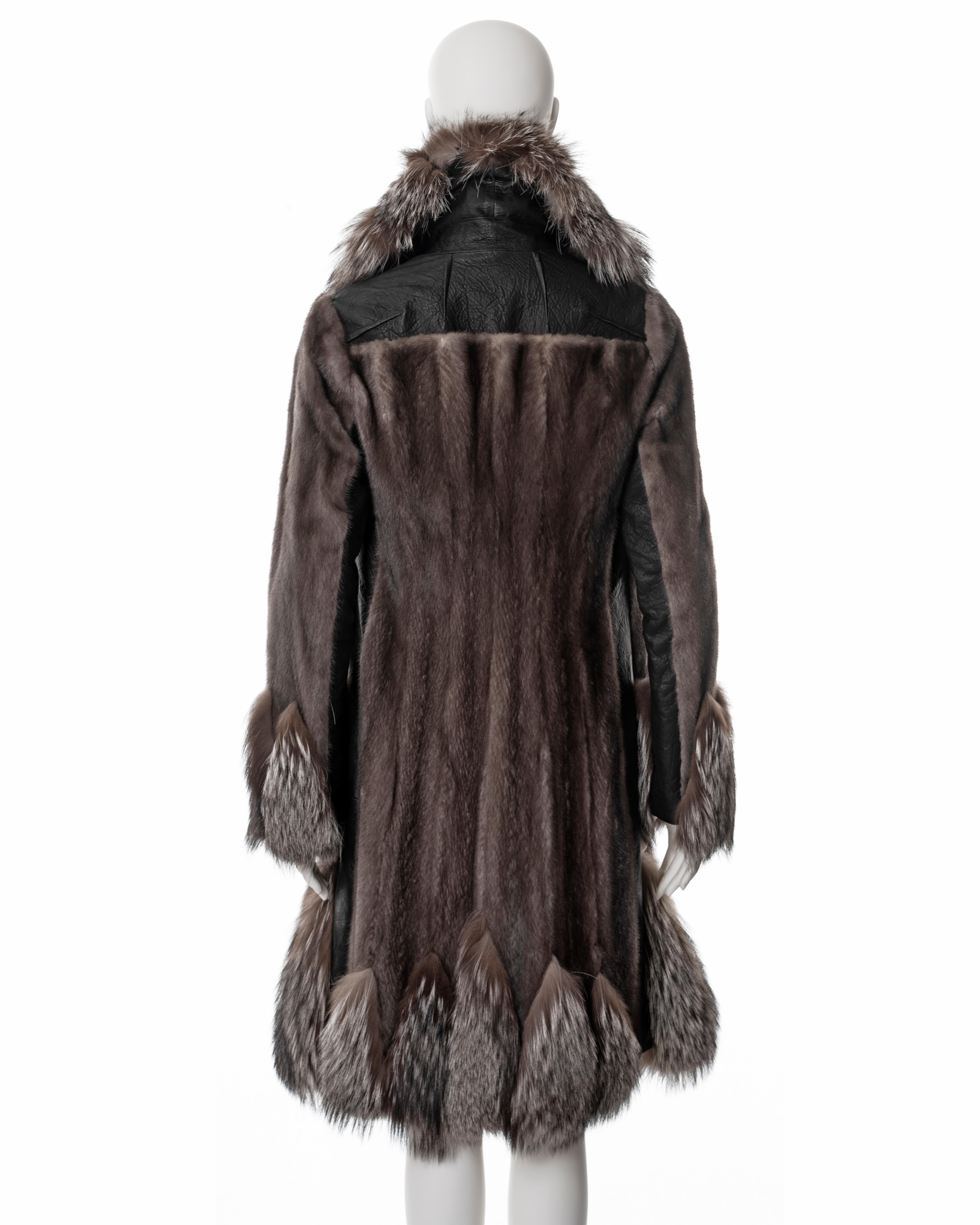 Christian Dior by John Galliano silverblue mink and silver fox fur coat, fw 2006 For Sale 2