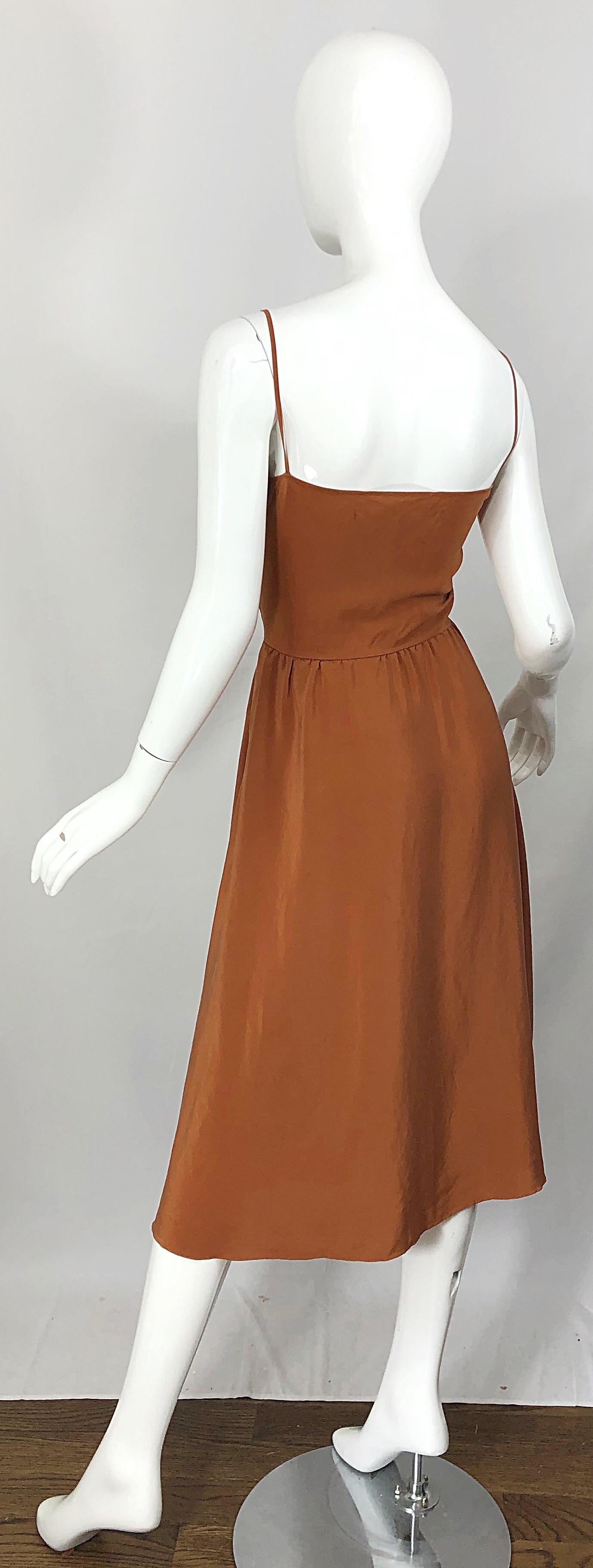 Christian Dior par John Galliano - Robe vintage style nuisette en soie terracotta, taille 10 en vente 8