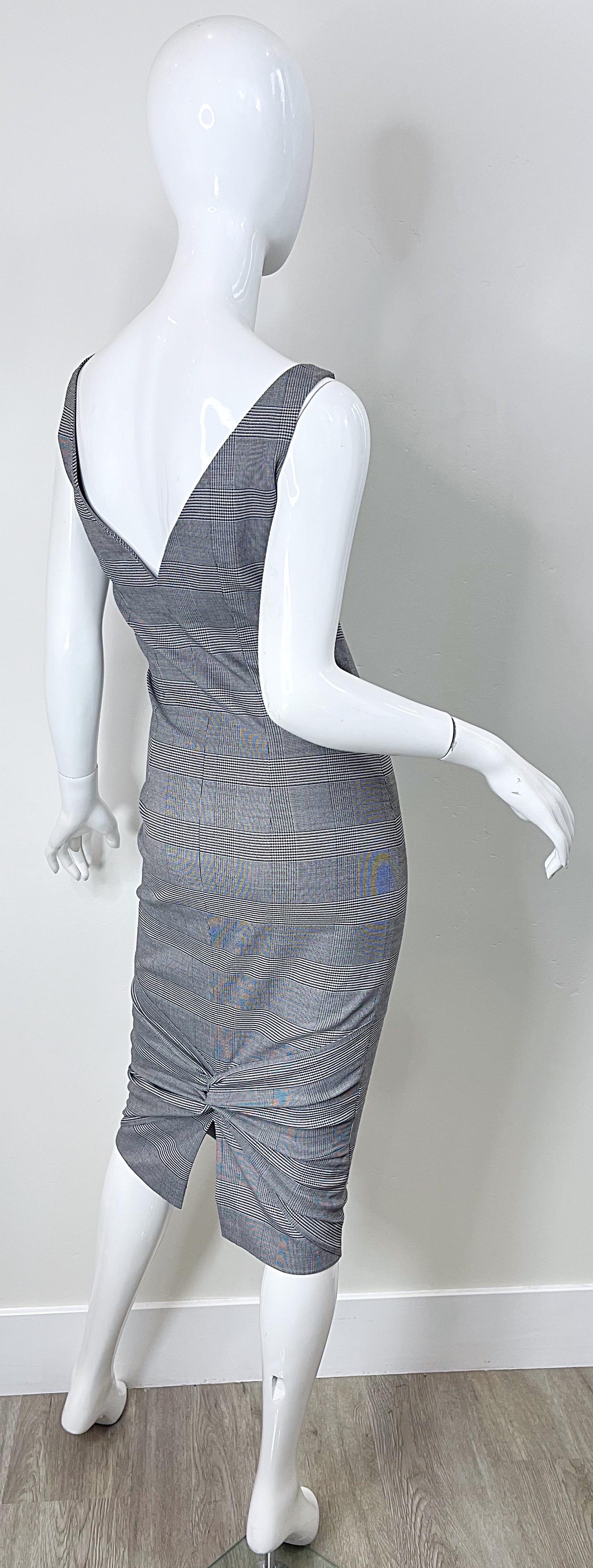 Christian Dior John Galliano Frühjahr 2004 Laufsteg Größe 8 Schwarz-Weißes Kleid  im Angebot 5