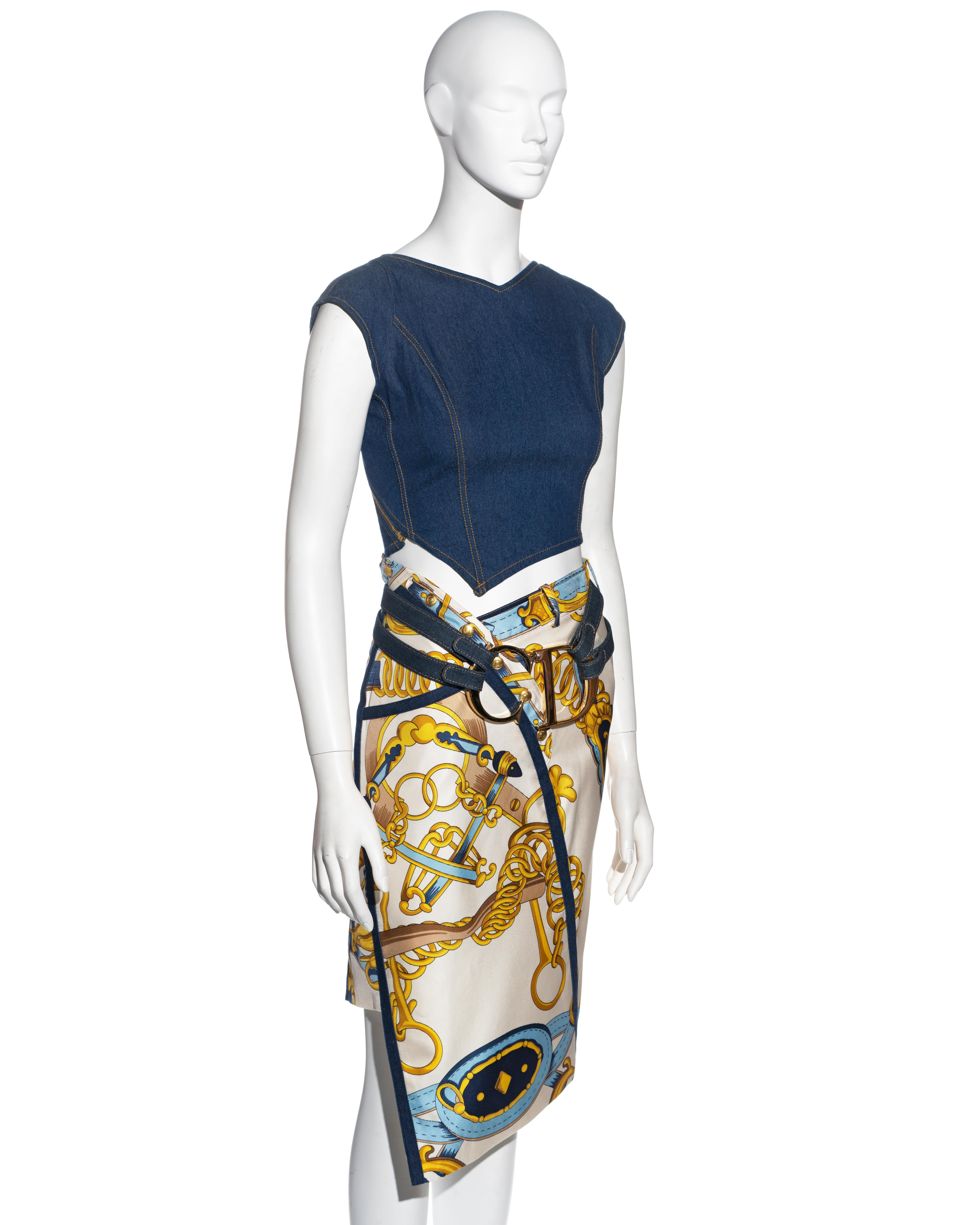 Christian Dior by John Galliano skirt, top and belt ensemble, ss 2000 1