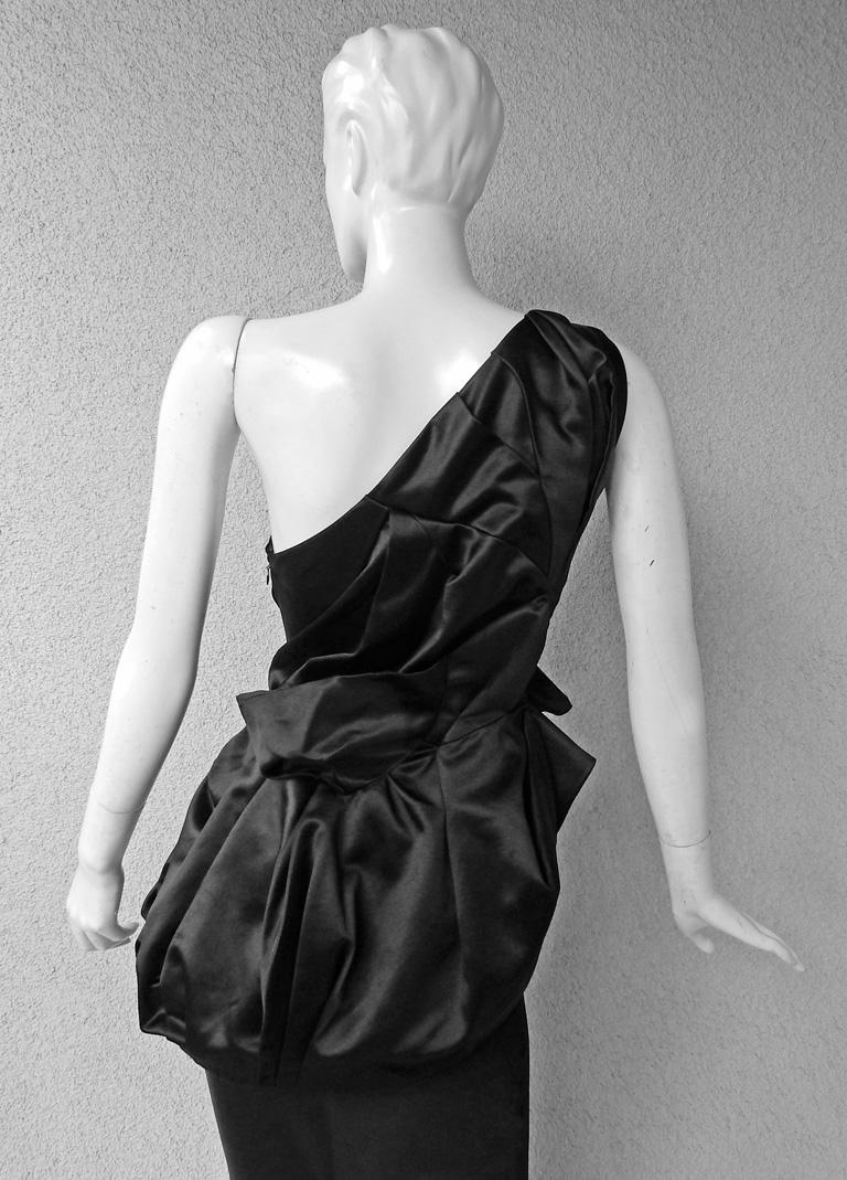Black Christian Dior by John Galliano Sophisticated and Dramatic Dress Gown   Rare